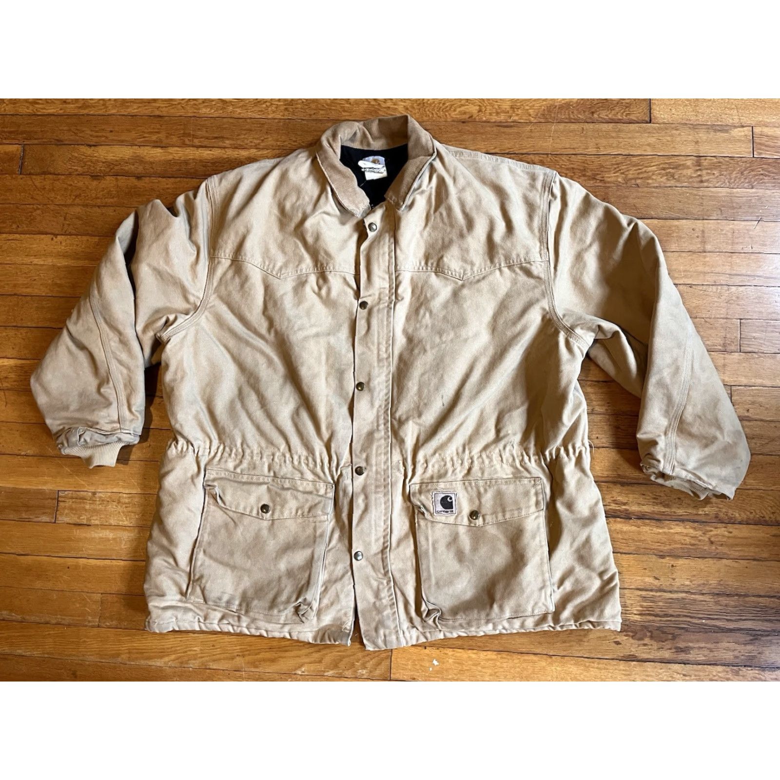 Carhartt VINTAGE Carhartt C08 WET Quilt Lined Chore Coat Men’s 2XL Beige Duck Canvas USA WET C08 Grunge Outdoor Retro USA Mens Size US XXL / EU 58 / 5 - 2 Thumbnail
