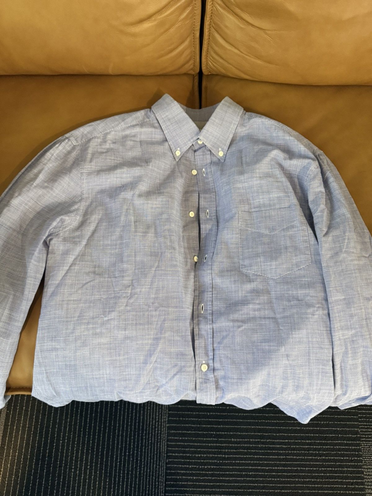 Brunello Cucinelli Brunello Cucinelli Classic Casual Blue Shirt Button Up Size US XXL / EU 58 / 5 - 1 Thumbnail