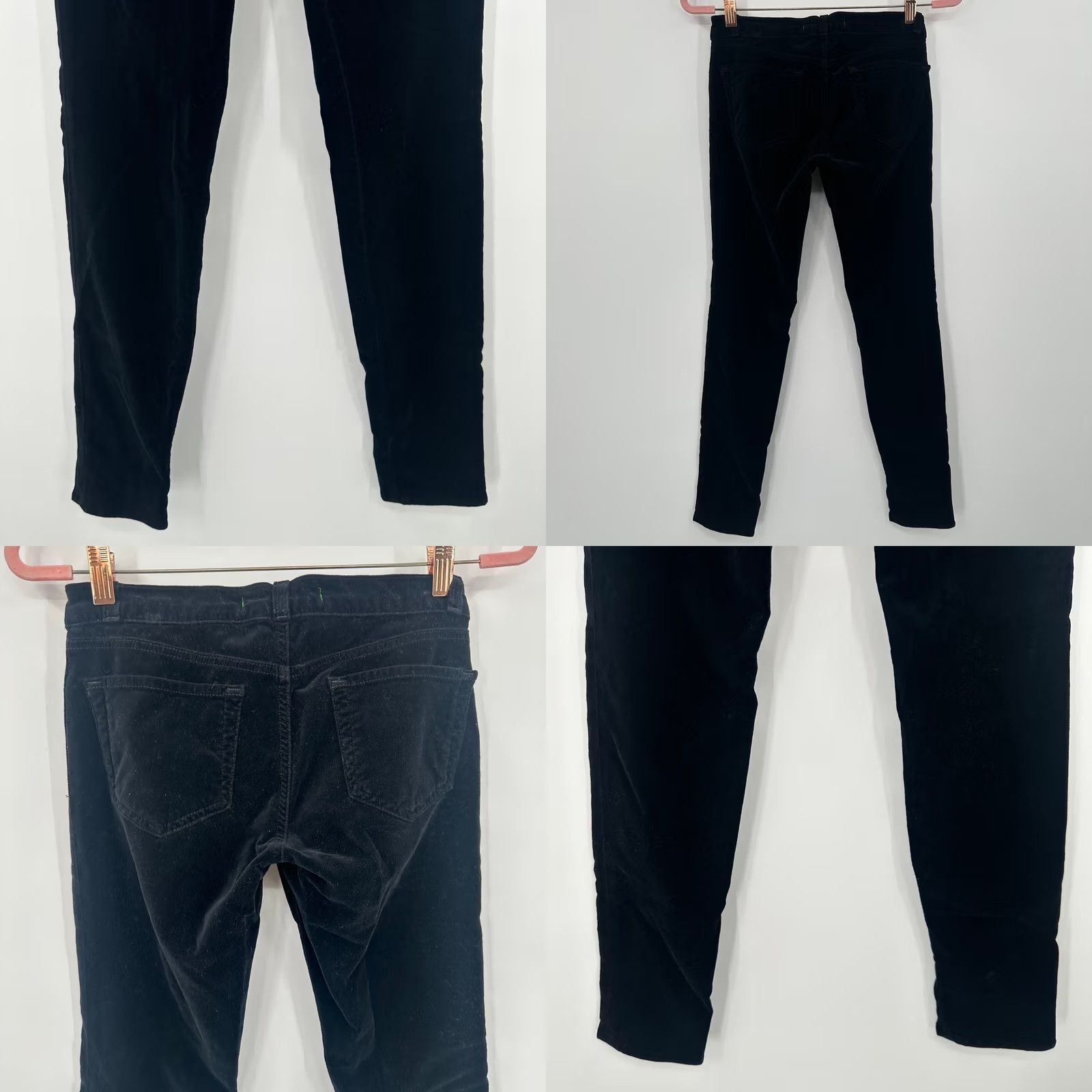 J Brand J Brand Black Velvet Leggings Womens Size 25 Skinny Fit Stretch Pants Size 42" / US 20 - 8 Thumbnail