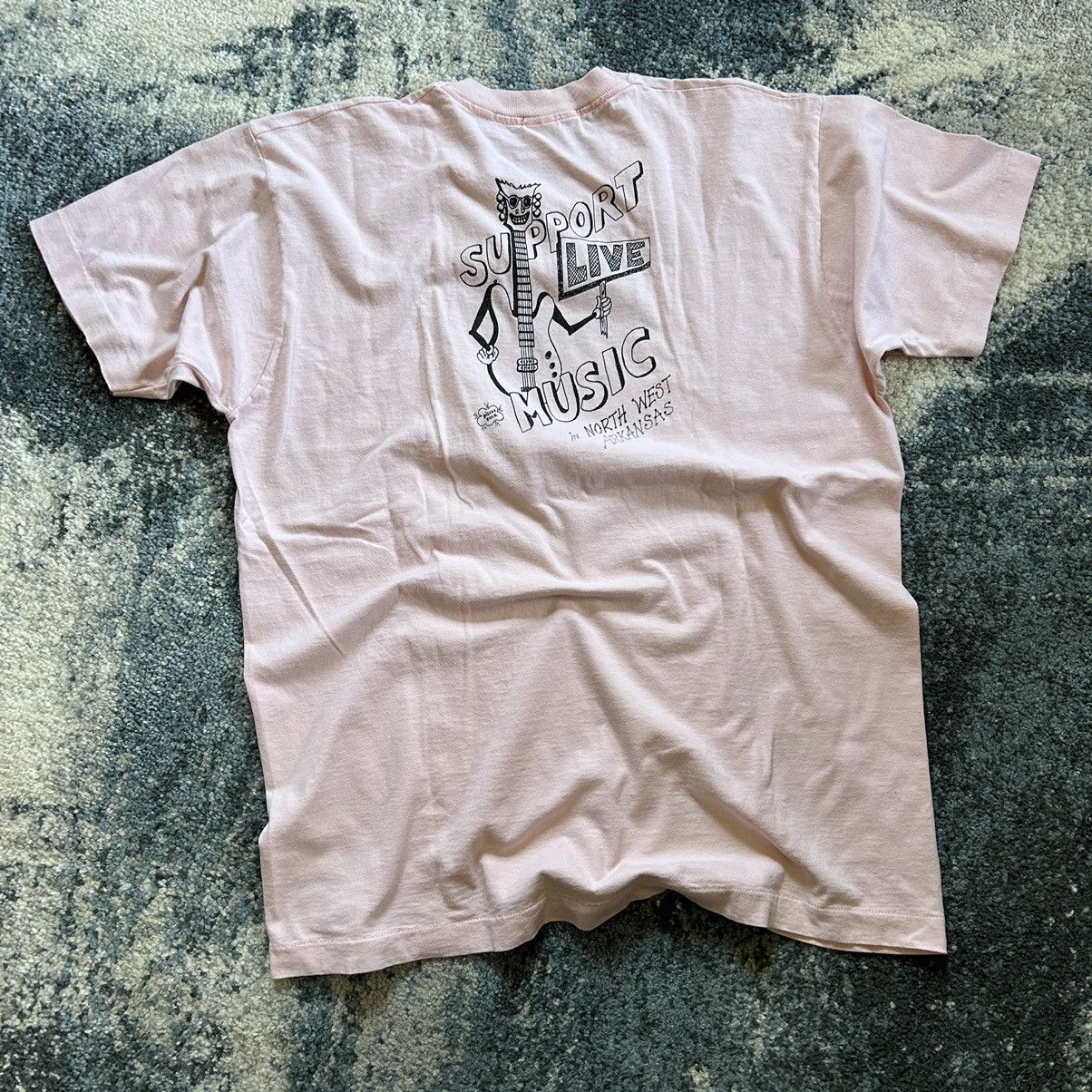 Band Tees × Fruit Of The Loom × Vintage 90s PALE PiNK SiNGLE STiTCH HARDTOPS LiVE MUSiC ARKANSAS TEE Size US XL / EU 56 / 4 - 9 Thumbnail
