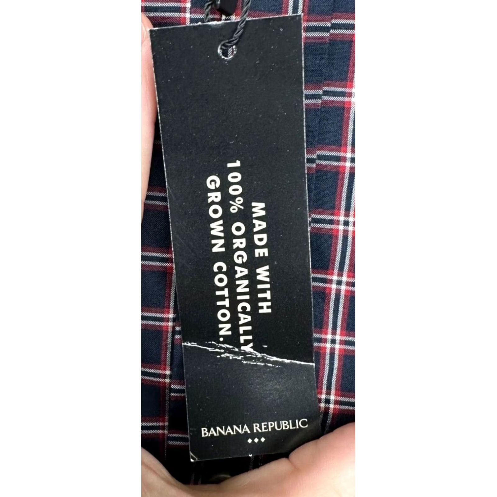 Banana Republic Banana Republic Untucked Fit Shirt Men Small Plaid Button-Down Long Sleeve NEW Dark Navy Red White Calico Casual Mens Clothing Size US S / EU 44-46 / 1 - 2 Thumbnail