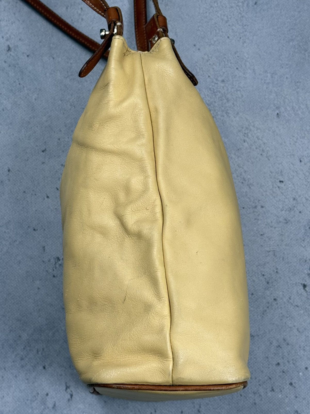 Felisi Felisi Italian Leather Shoulder Bag Yellow Brown 90s Classic Size ONE SIZE - 2 Thumbnail