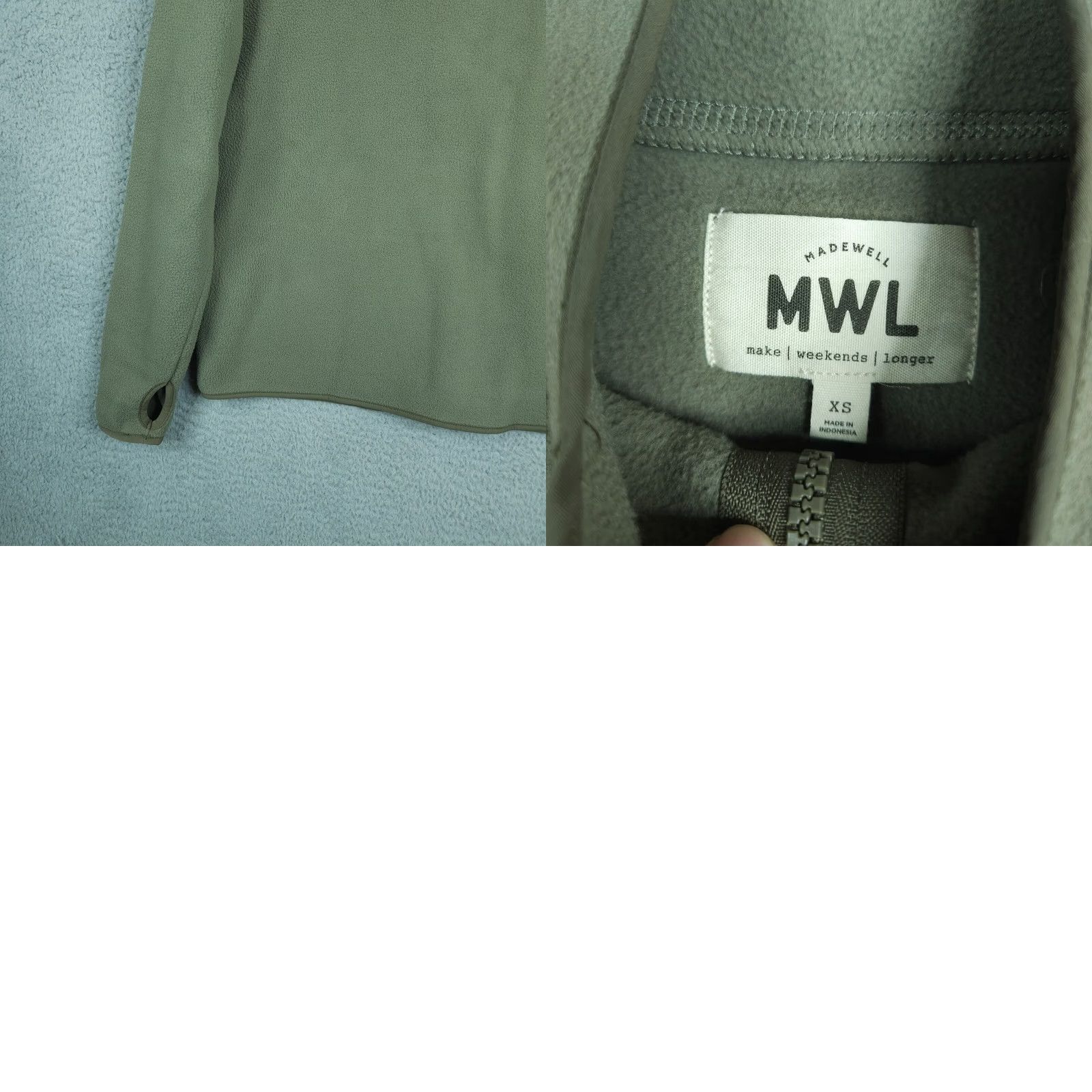 Madewell Madewell Jacket Women’s XS Fleece Olive Green Zip Logo Button Lining Polyester Solid Casual Outdoor Winter Mens No — Size XS / US 0-2 / IT 36-38 - 8 Thumbnail