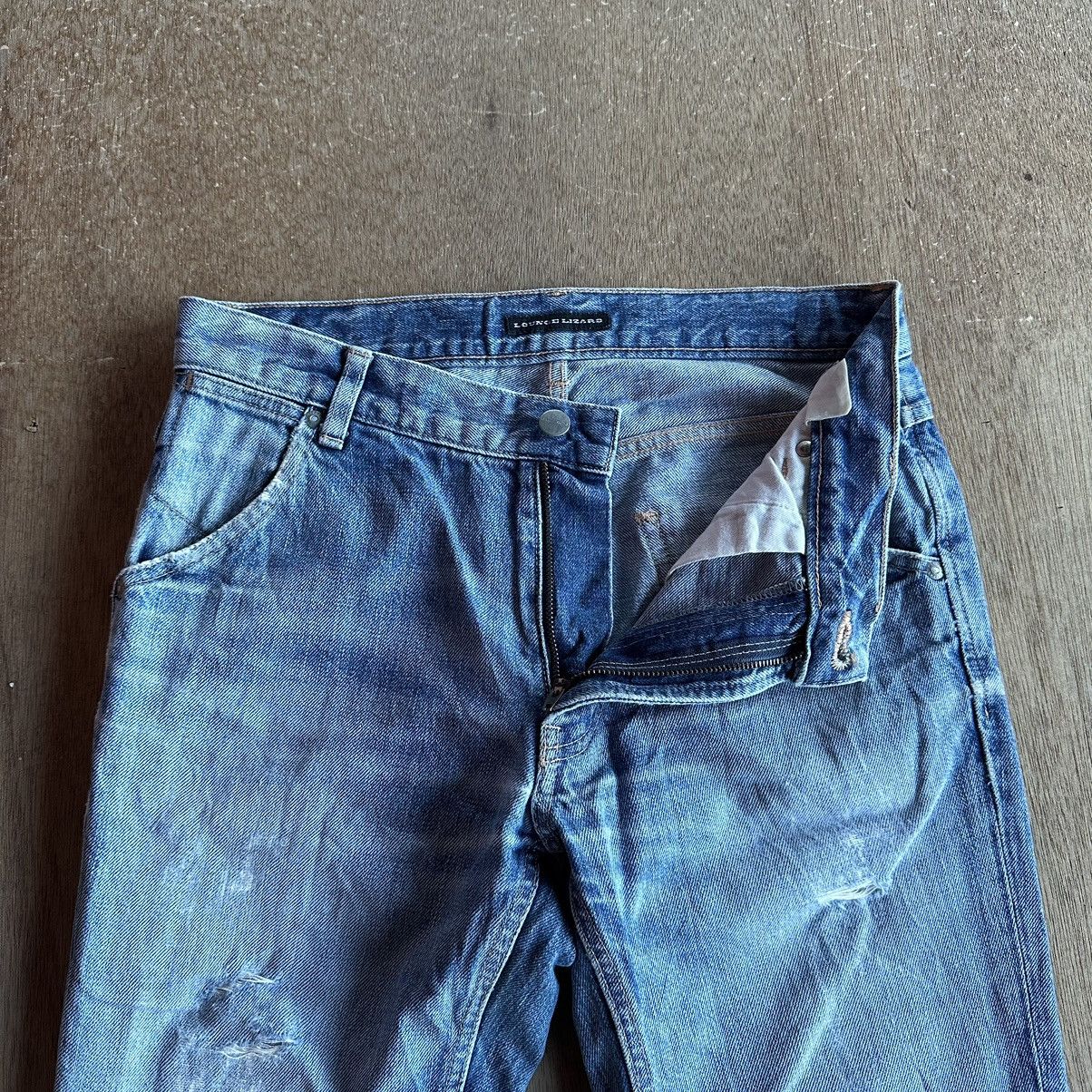 Japanese Brand Distressed Denim Vintage LOUNGE LIZARD Japan Jeans Pants W30 Size US 30 / EU 46 - 10 Thumbnail