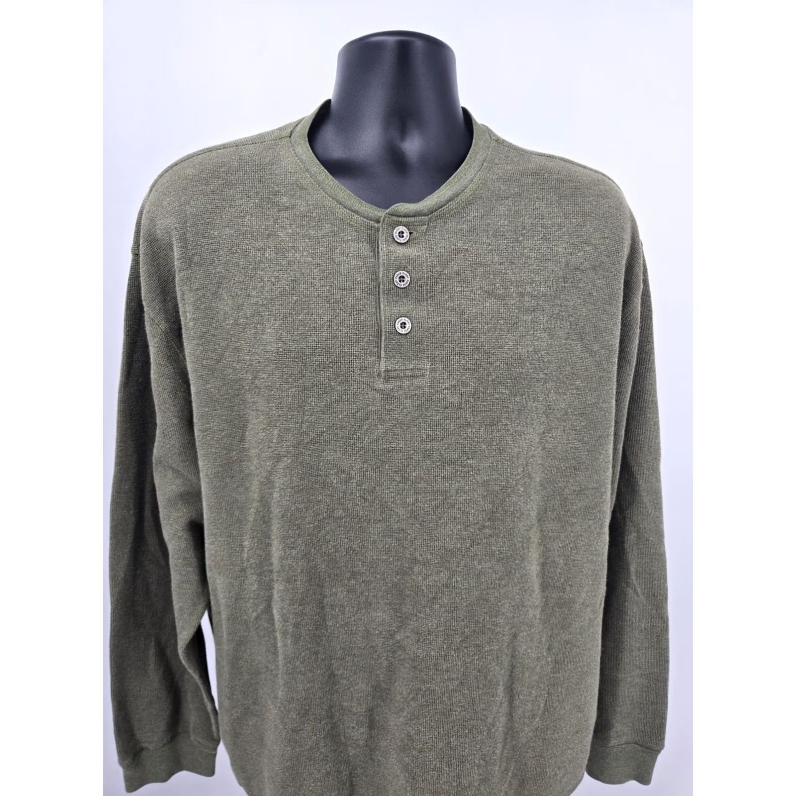 Faded Glory Faded Glory Henley Shirt 2XL Green Waffle Knit Long Sleeve Hunting Camping XXL T-Shirt Mens Size US XXL / EU 58 / 5 - 2 Thumbnail