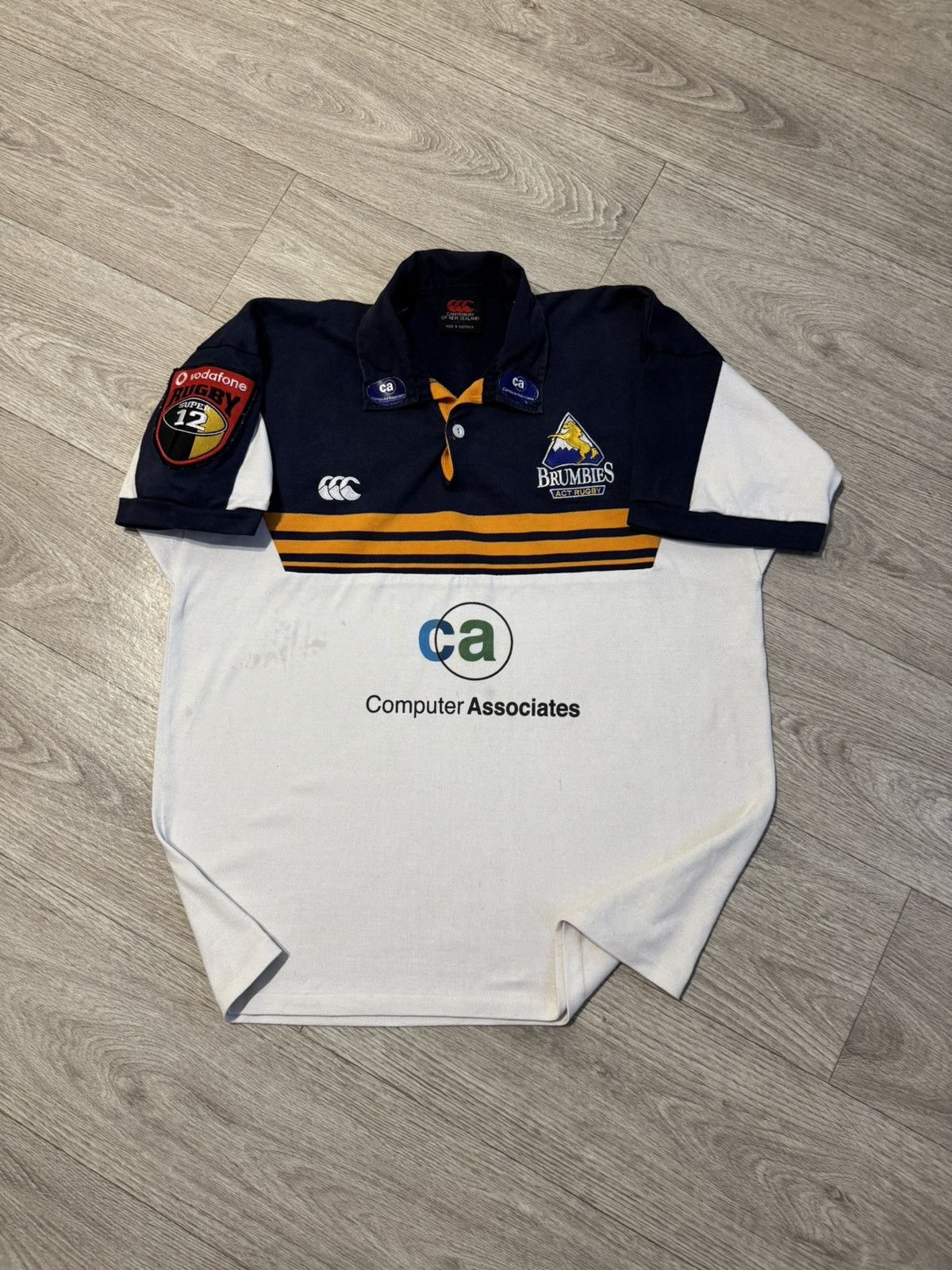 Canterbury of New Zealand 🔷Rare Vintage ACT Brumbies 1999/2001 Vodafone Rugby Shirt🔷 Size US L / EU 52-54 / 3 - 1 Thumbnail