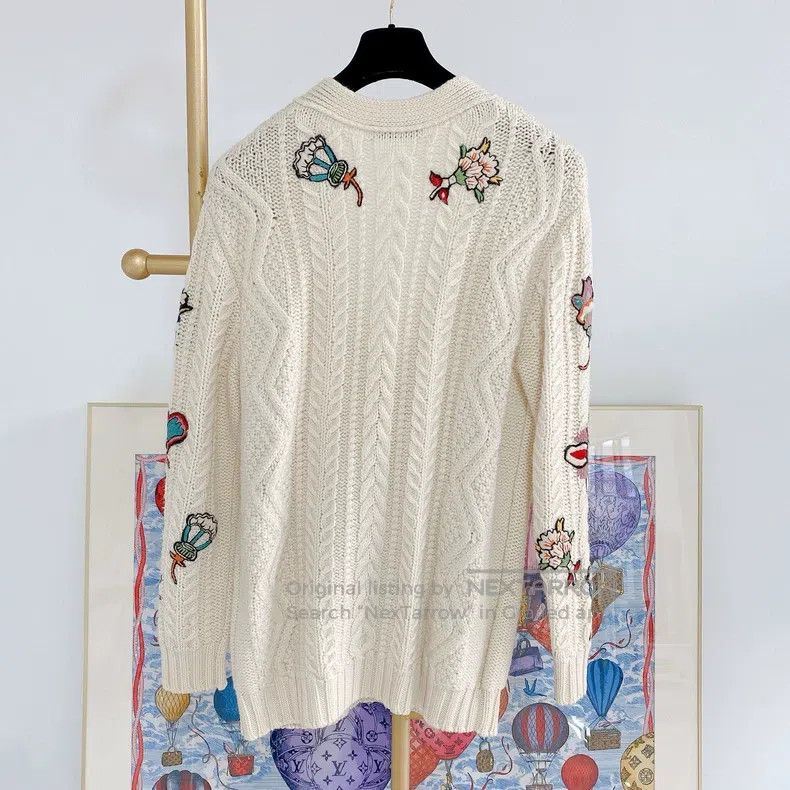 Valentino Valentino Jacquard embroidered knitted cardigan Size M / US 6-8 / IT 42-44 - 2 Thumbnail