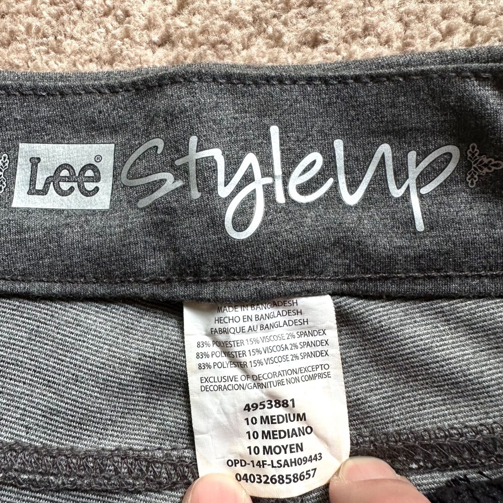 Lee Lee Pants Womens 10 32x33 Polyester Blend Grey Style Up Pull On Natural Fit NWT Size 32" / US 10 / IT 46 - 5 Thumbnail
