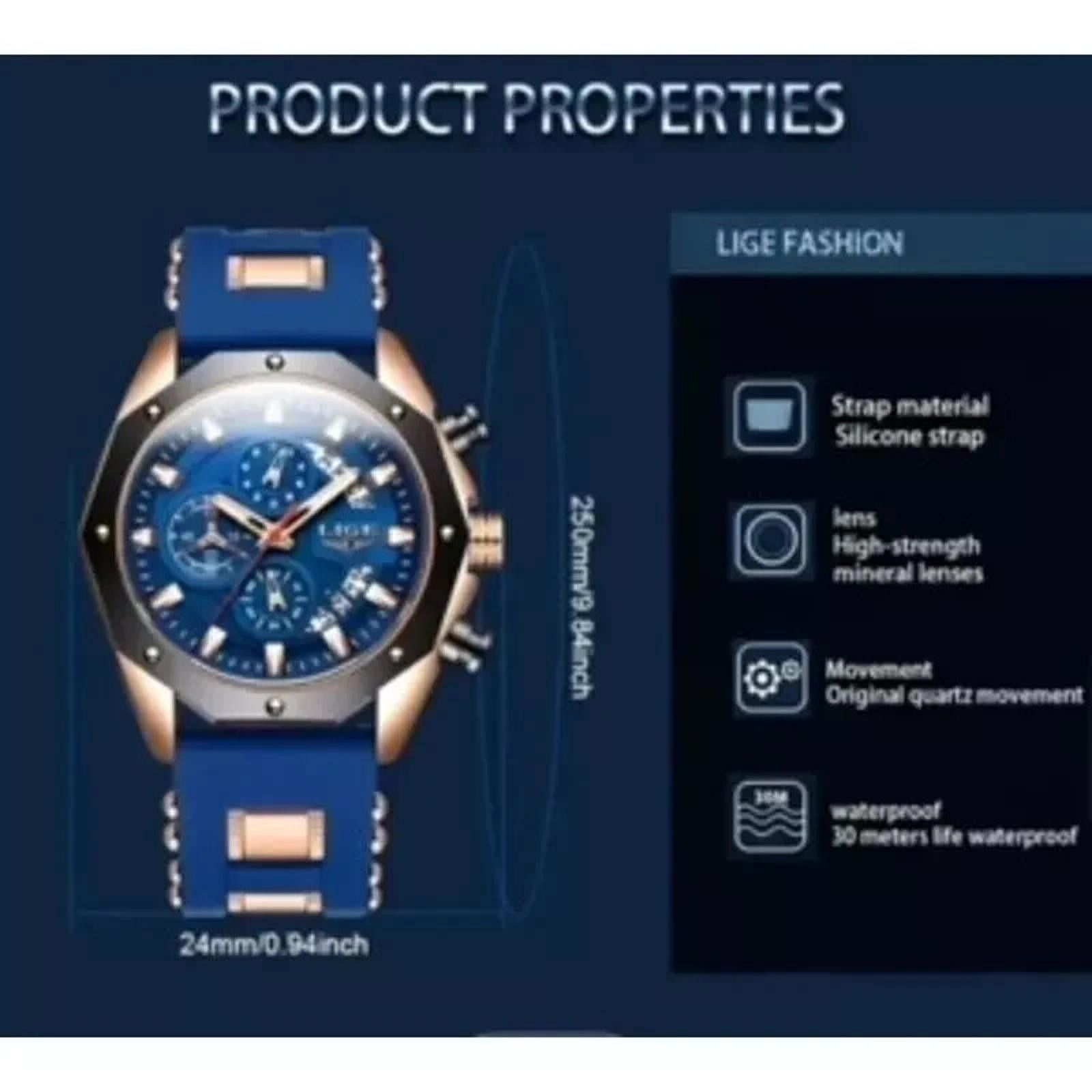 Karl Lagerfeld 2024 Premium LIGE Men's Round Chronograph Watch Size ONE SIZE - 7 Thumbnail