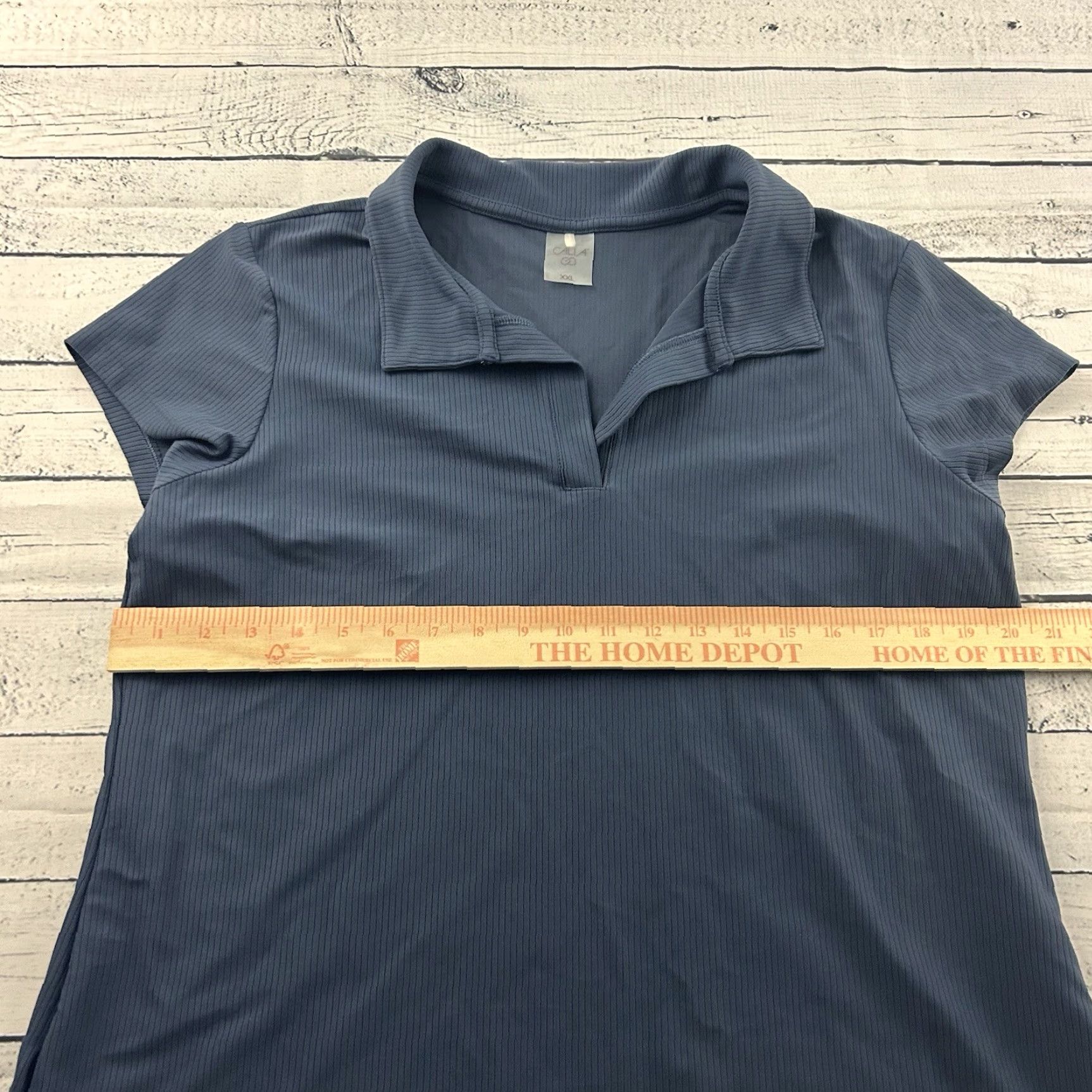 Vintage Calia Carrie Underwood Short Sleeve Ribbed Polo Top Women's 2XL Blue Shirt Polo Casual Womens XS-2XL Size XXL / US 16-18 / IT 52-54 - 4 Thumbnail