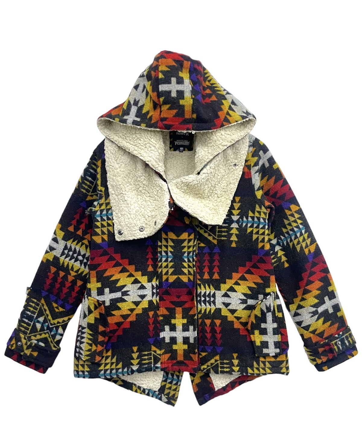 image of Hurley Jacket Double Collar Hoodie Multicolour, Men's (Size Small)