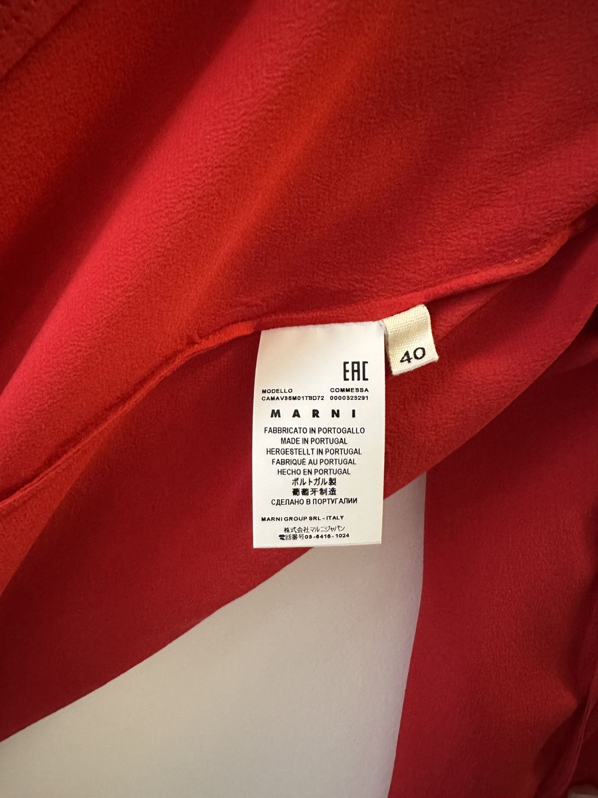 Marni Marni Red Silk Button-Back Blouse – Size 40 (IT) Size S / US 4 / IT 40 - 4 Thumbnail