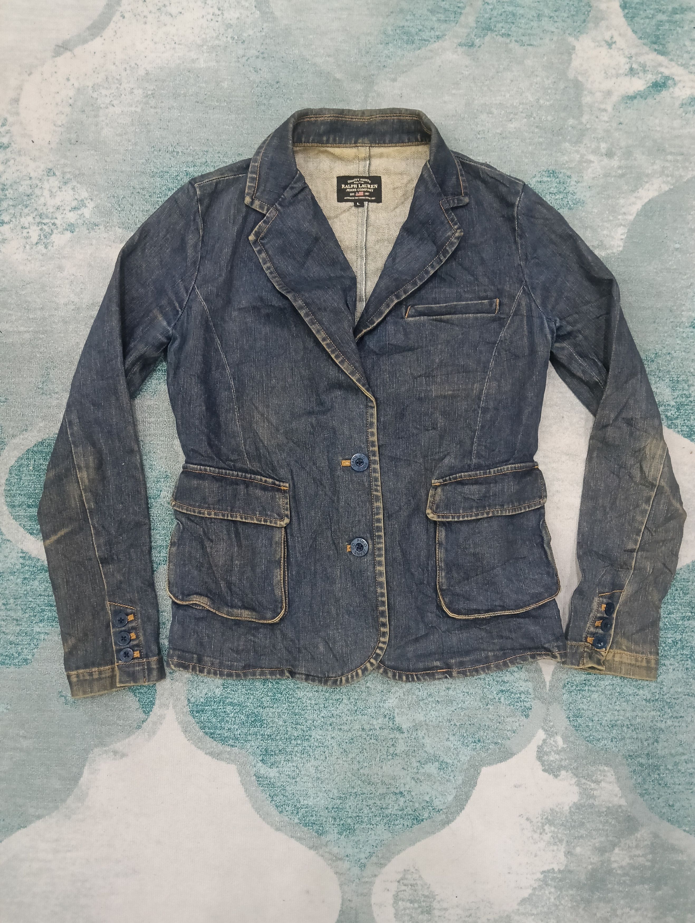 Polo Ralph Lauren × RRL Ralph Lauren × Ralph Lauren Vintage Ralph Lauren Denim Jacket Like Blazer Size L / US 10 / IT 46 - 1 Thumbnail