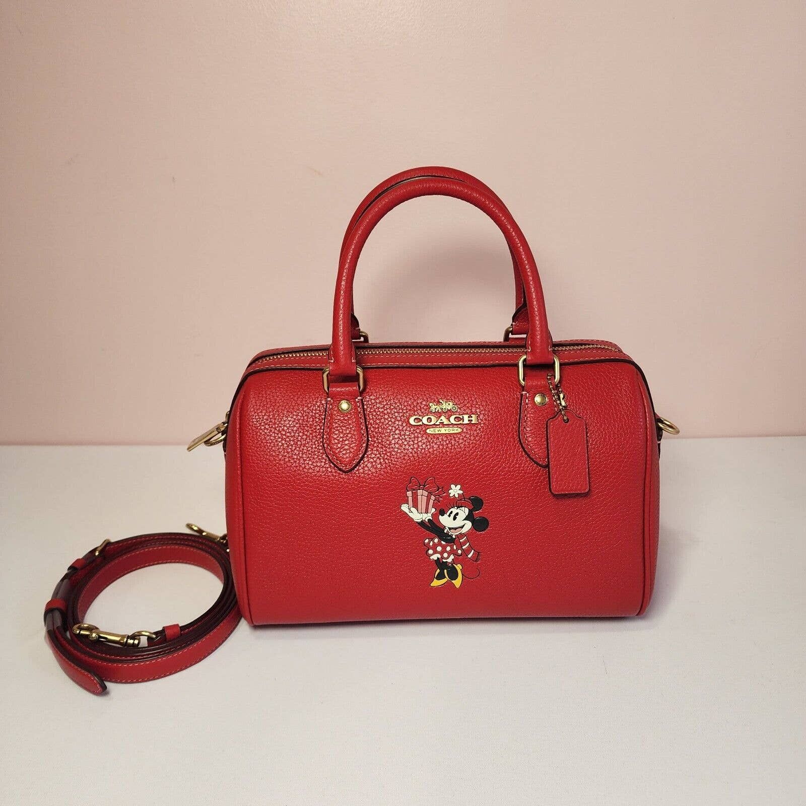 image of NWT Coach Cm862 Disney Rowan Satchel Minnie Mouse Red, Women's