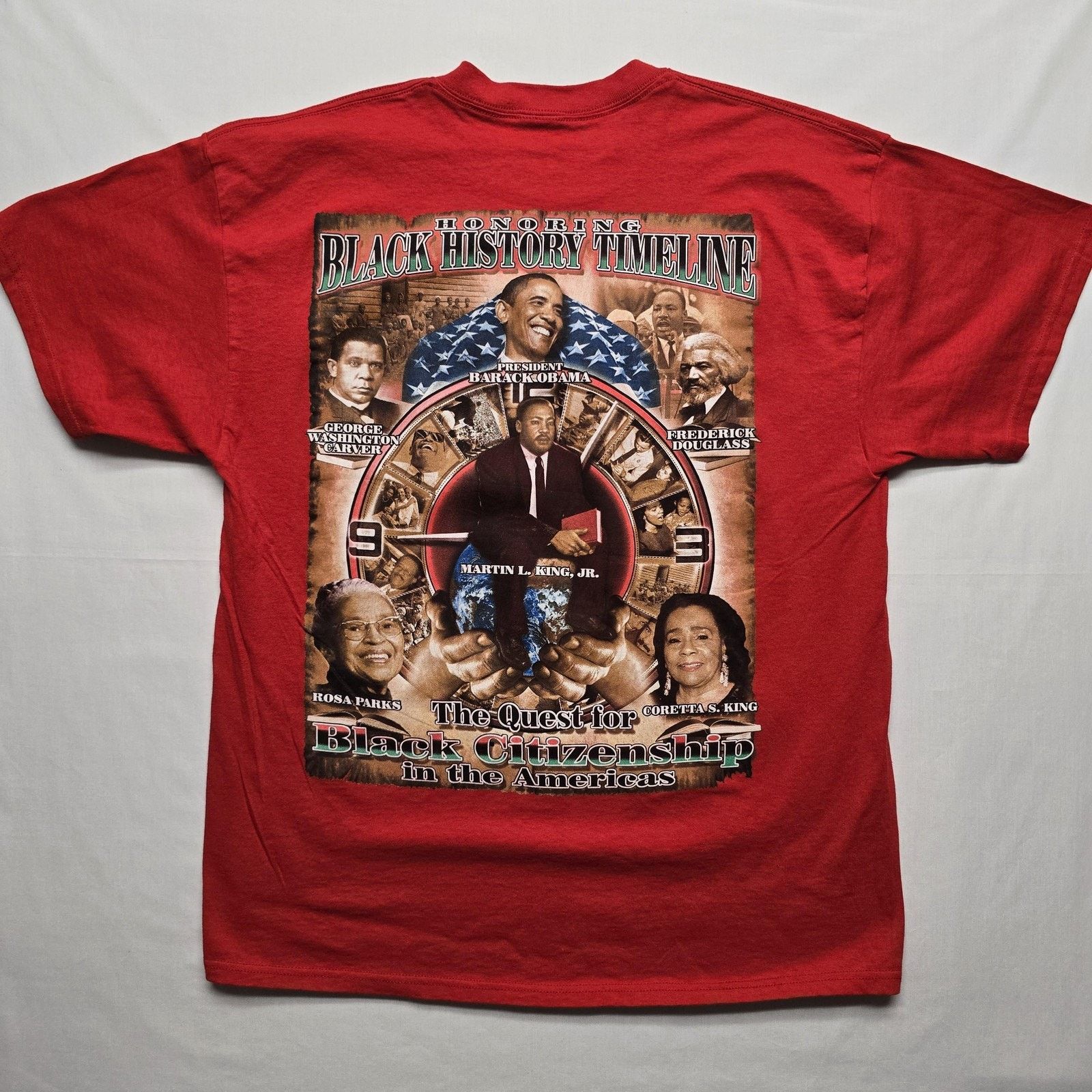 Delta Black History Timeline XL Obama MLK Rosa Parks Douglass Tee Size US XL / EU 56 / 4 - 1 Thumbnail