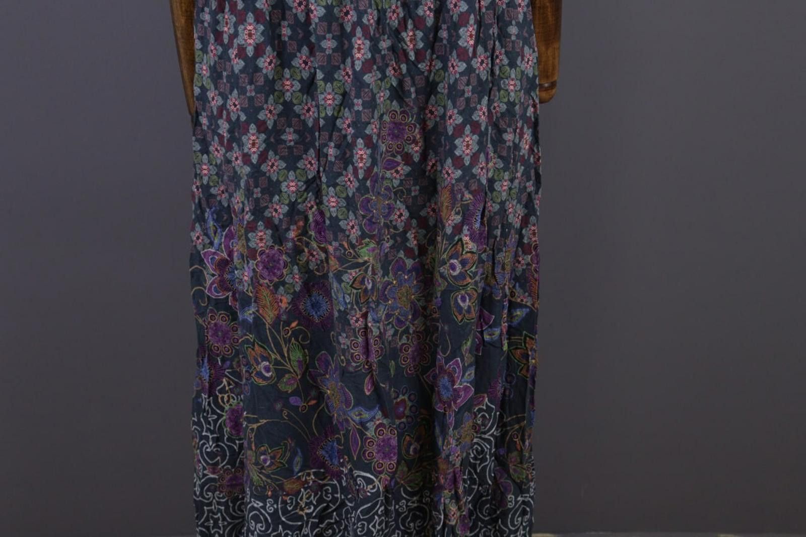 Designer Deerberg Gray Floral Multicoloured A-Line Long Dress Size S Size S / US 4 / IT 40 - 2 Thumbnail