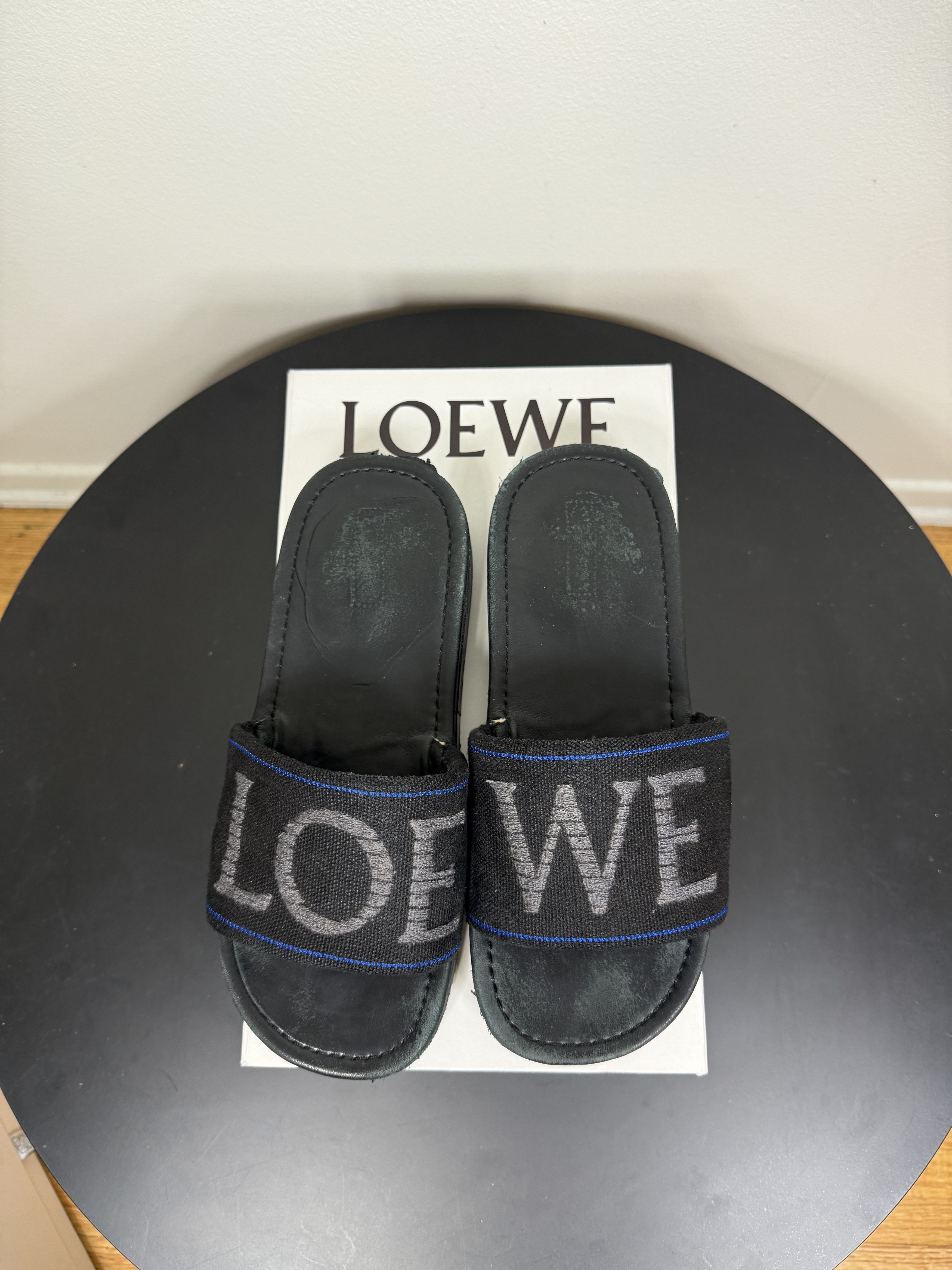 Loewe Chancla Logo Pool Slides Gray/Black Size US 8 / EU 41 - 2 Thumbnail