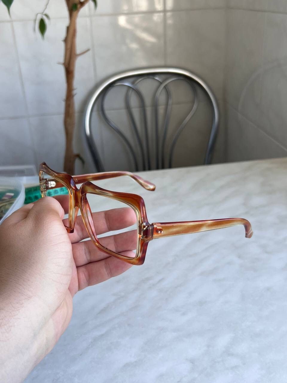 Vintage 70s Vintage Retro Eyeglasses Italy Only Frame Square 1970s Size ONE SIZE - 7 Thumbnail