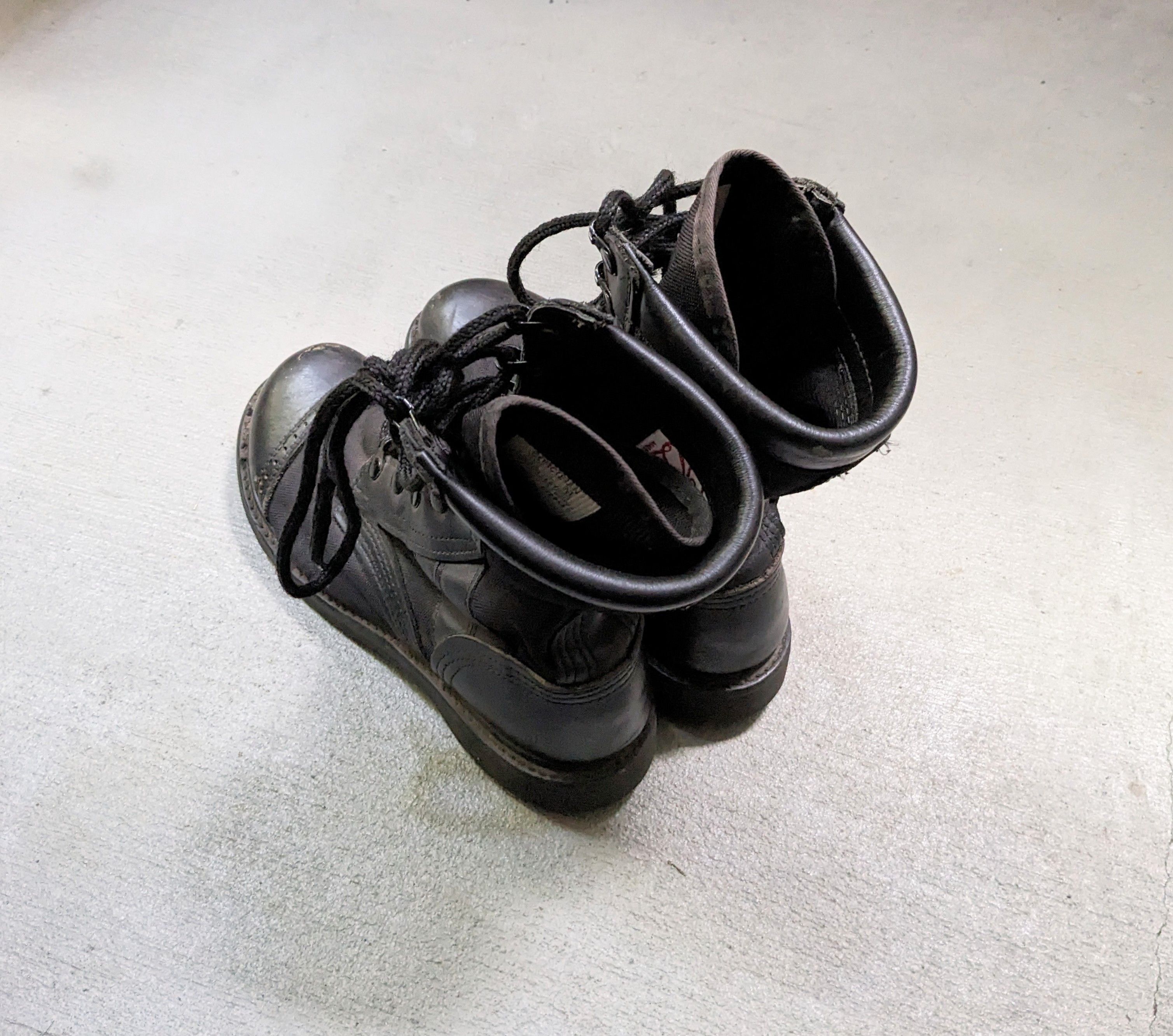 Vintage Combat Boots Size 8.5 Black Leather Biker Y2K
