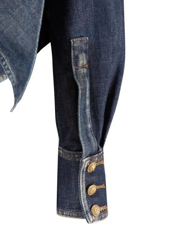 Balmain o1y0525 Denim Jacket in Blue Size S / US 4 / IT 40 - 4 Thumbnail