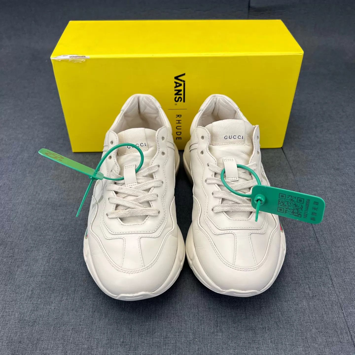 Gucci Gucci Rhyton Ivory 37.5 GC Upper Logo Flaw W/Box Size US 7 / IT 37 - 5 Thumbnail