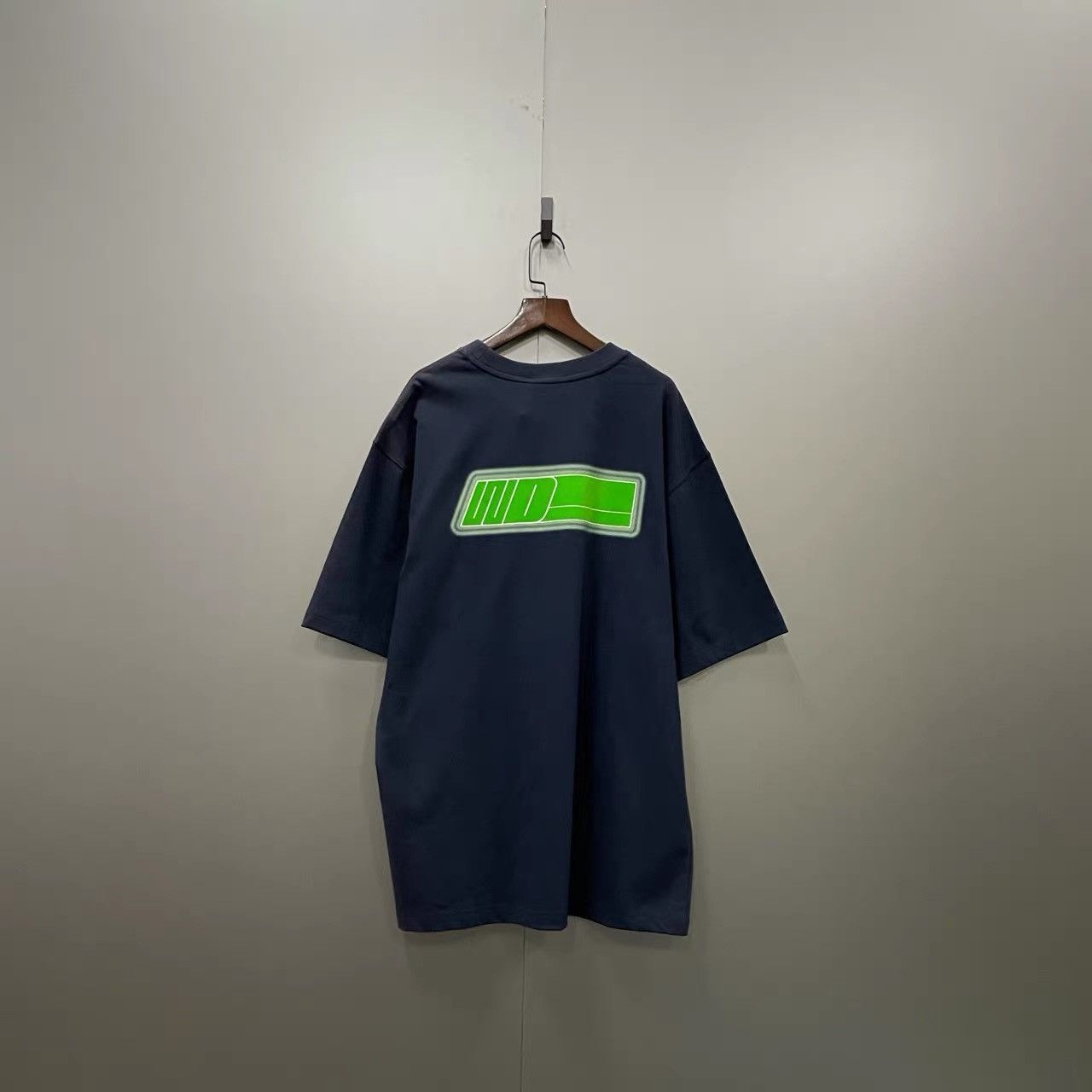 WE11DONE WE11DONE Navy Blue Printed Logo Short Sleeve K28 Size US XL / EU 56 / 4 - 1 Thumbnail