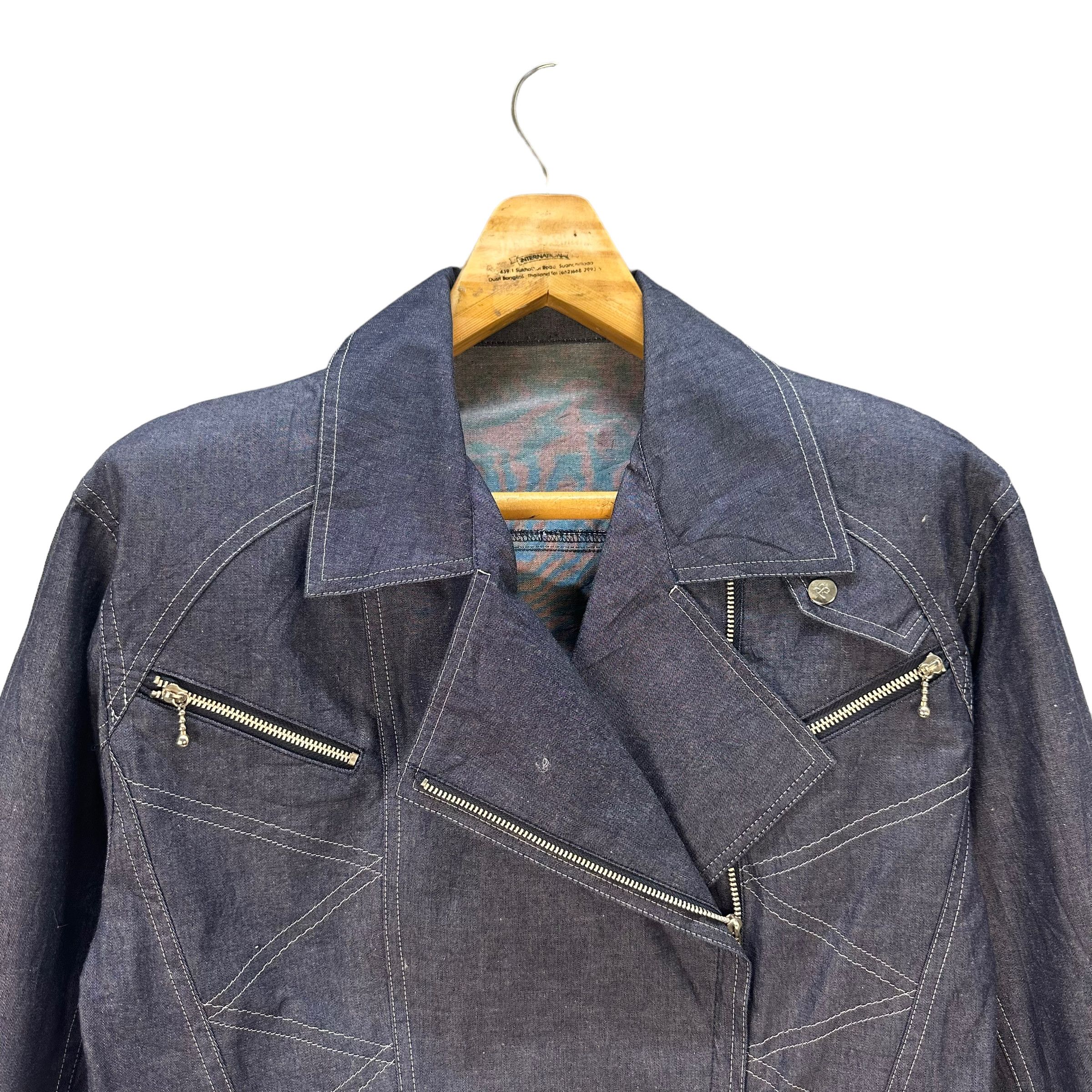 Courreges COURREGES PARIS DOUBLE COLLAR CROPPED DENIM JACKET #7944-191 Size S / US 4 / IT 40 - 2 Thumbnail