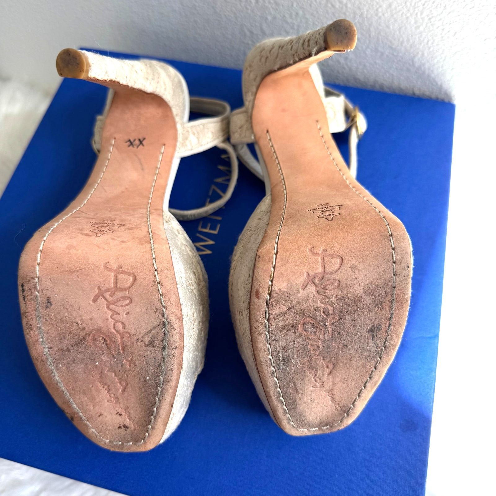 Alice + Olivia Alice + Olivia Lena Ivory Lace Ankle Strap Platform Heels Size US 8.5 / IT 38.5 - 6 Thumbnail