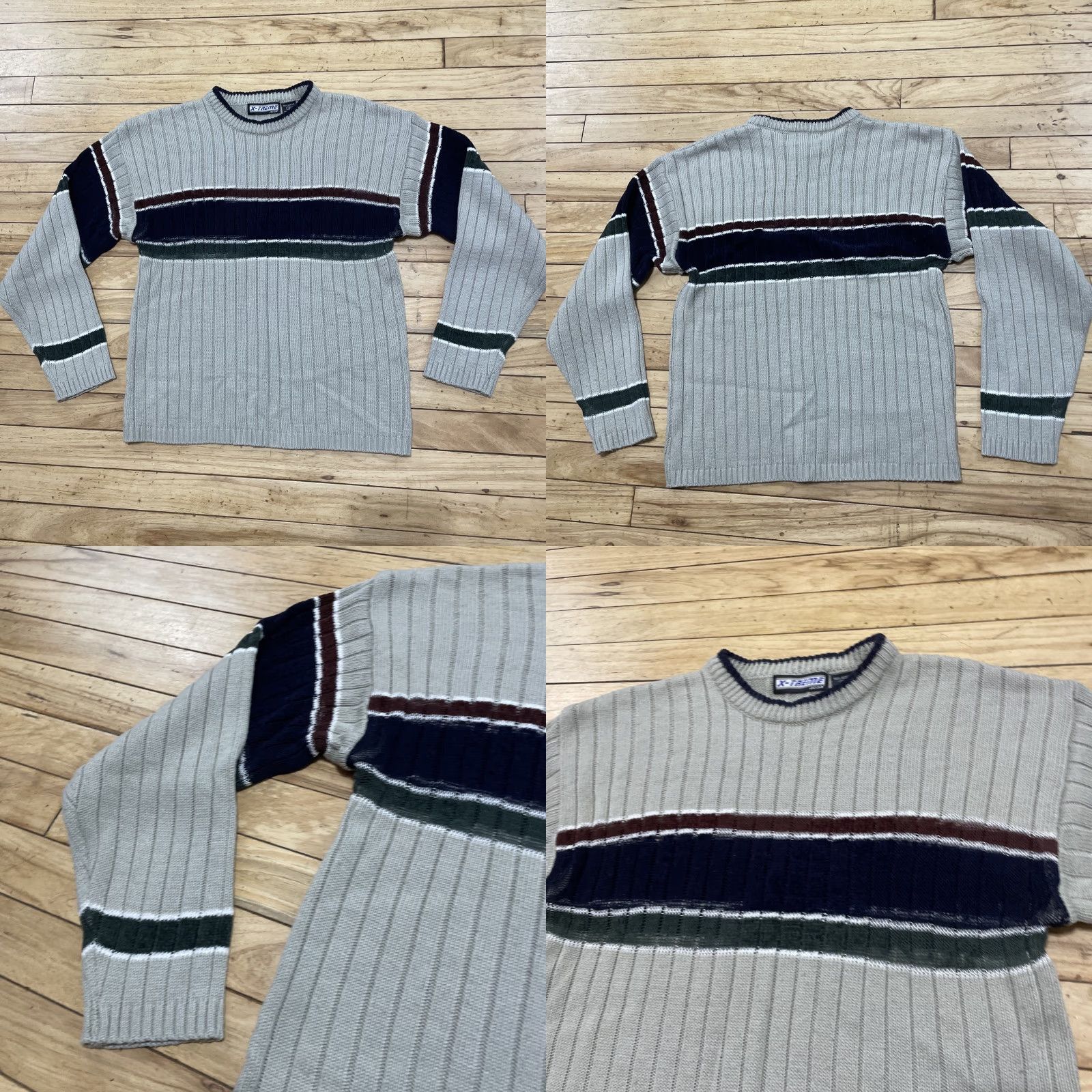 Vintage VTG Y2K X-Treme Gear Sweater Women XL Ribbed 20 Tan Gray Boho Classic 1990s 2000s Crew Neck Pullover Knit Women Size XL / US 12-14 / IT 48-50 - 9 Thumbnail