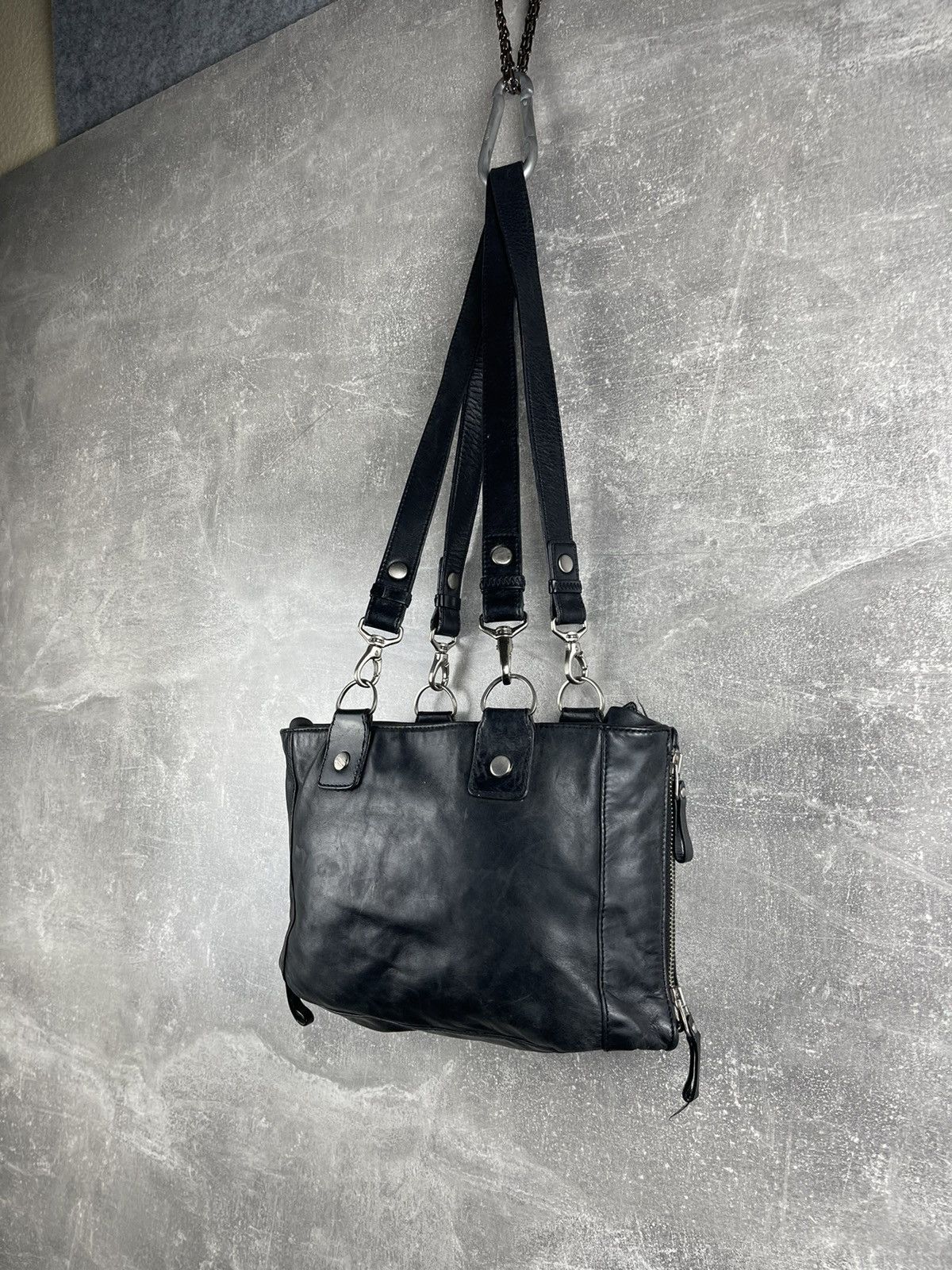Other Carpisa Y2K Artisian Black Leather Multi Zip Shoulder Bag Size ONE SIZE - 6 Thumbnail