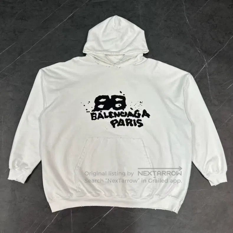 Balenciaga Balenciaga Splatter double B graffiti letter logo hoodie Size US XS / EU 42 / 0 - 1 Thumbnail
