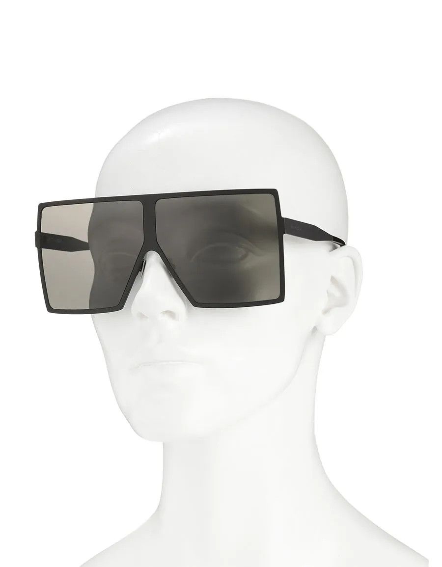 Saint Laurent Paris SAINT LAURENT BLACK SQUARE 'BETTY' SHIELD SUNGLASSES Size ONE SIZE - 3 Thumbnail