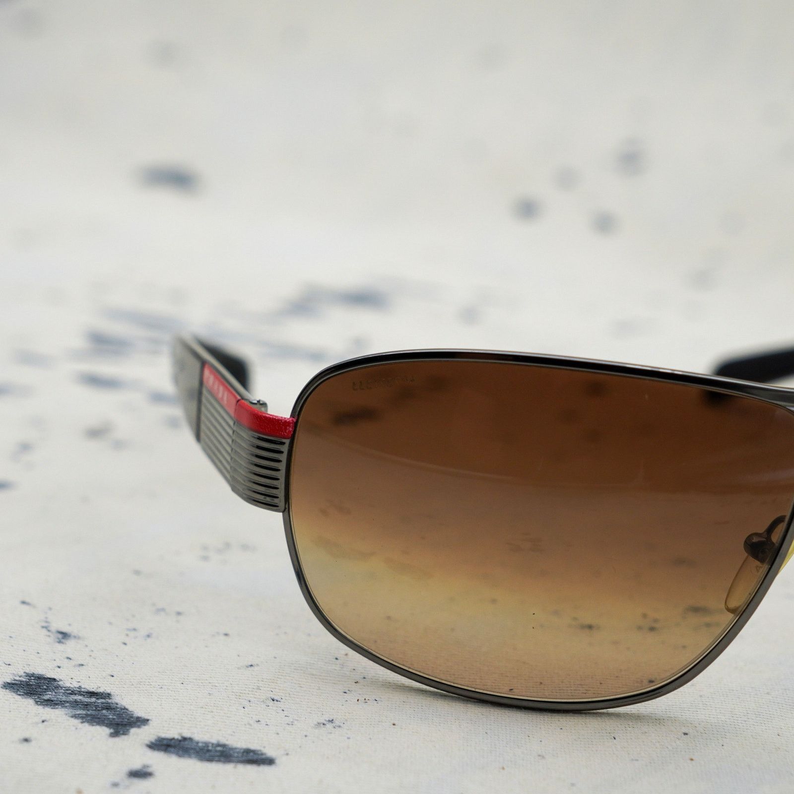 Prada Vintage prada brown gradient sport logo aviator sunglasses Size ONE SIZE - 5 Thumbnail