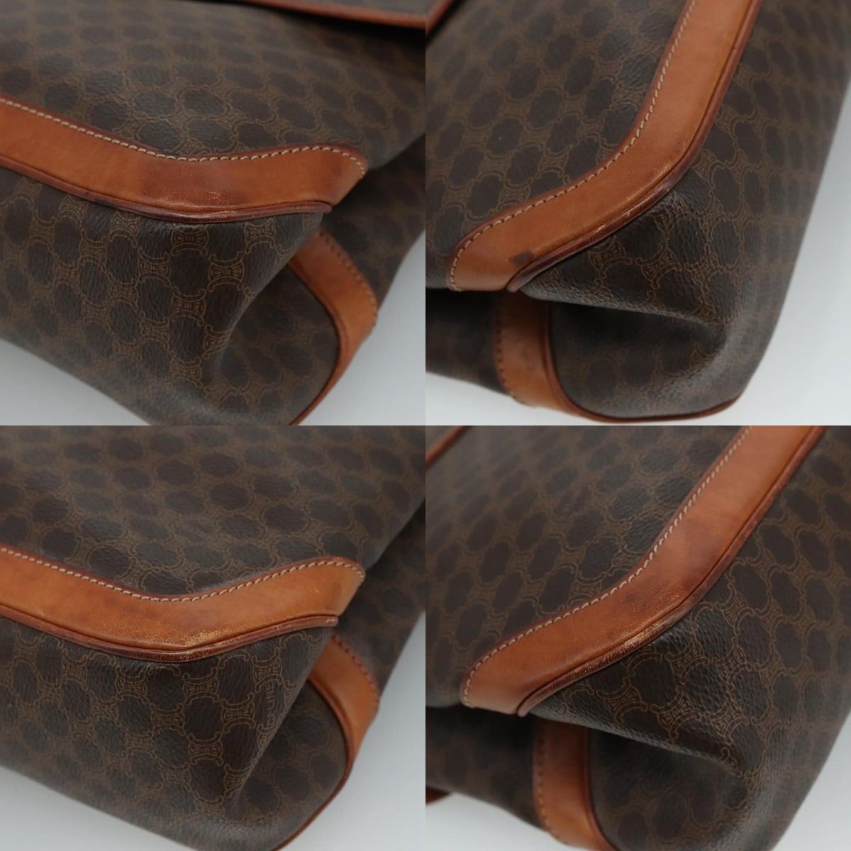 Celine CELINE Macadam Canvas Hand Bag Pvc Leather Brown Size ONE SIZE - 10 Thumbnail
