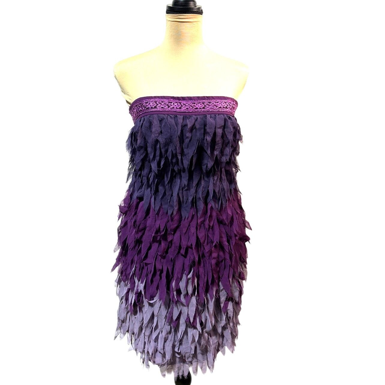 Other MINUET Purple Ombre Strapless Tie-back Mini Dress | NWT Size L / US 10 / IT 46 - 1 Thumbnail