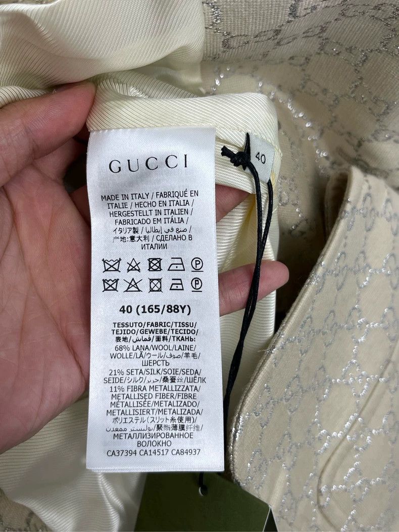 Gucci Gucci Beige full-printed logo lapel jacket 2504-Nextarrow Size S / US 4 / IT 40 - 5 Thumbnail