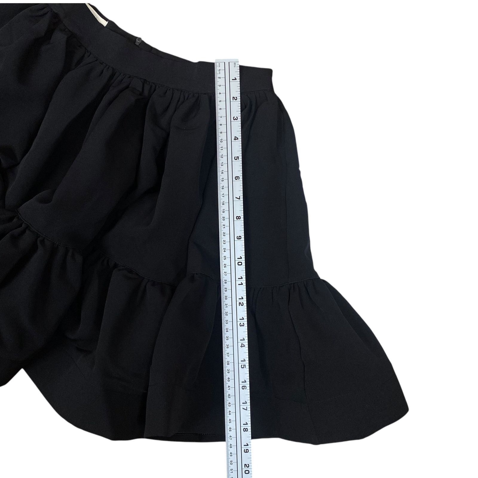 Anthropologie The Kemist Black Structured Ruffled Swing Mini Skirt SZ 8 Size 30" / US 8 / IT 44 - 11 Thumbnail