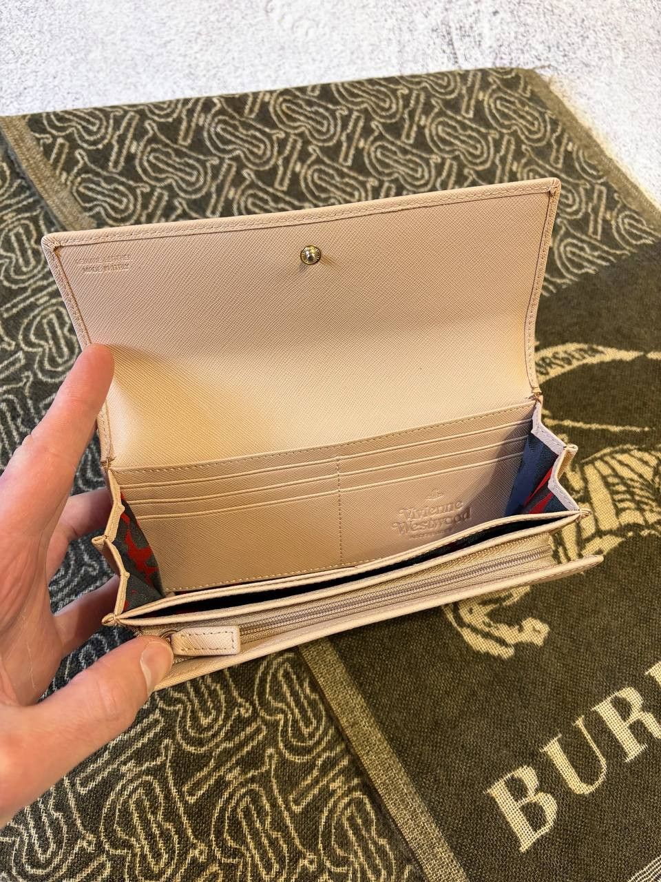 Vivienne Westwood Vivienne Westwood Gold Orb Logo Biege Wallet Size ONE SIZE - 4 Thumbnail