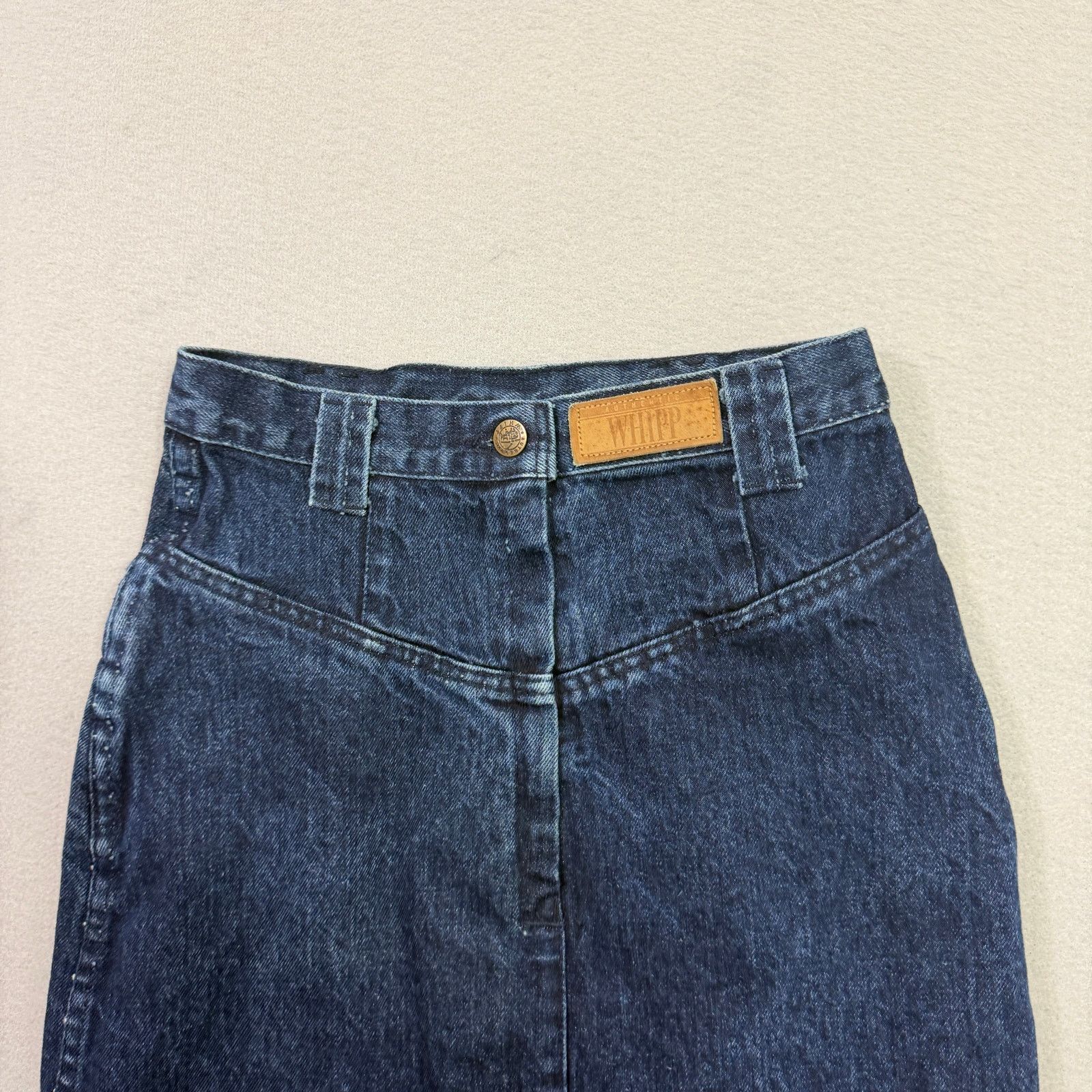 Vintage Vintage Whipp Denim Pencil Mini Skirt Women's 5/6 Jean 80s Size 28" / US 6 / IT 42 - 2 Thumbnail