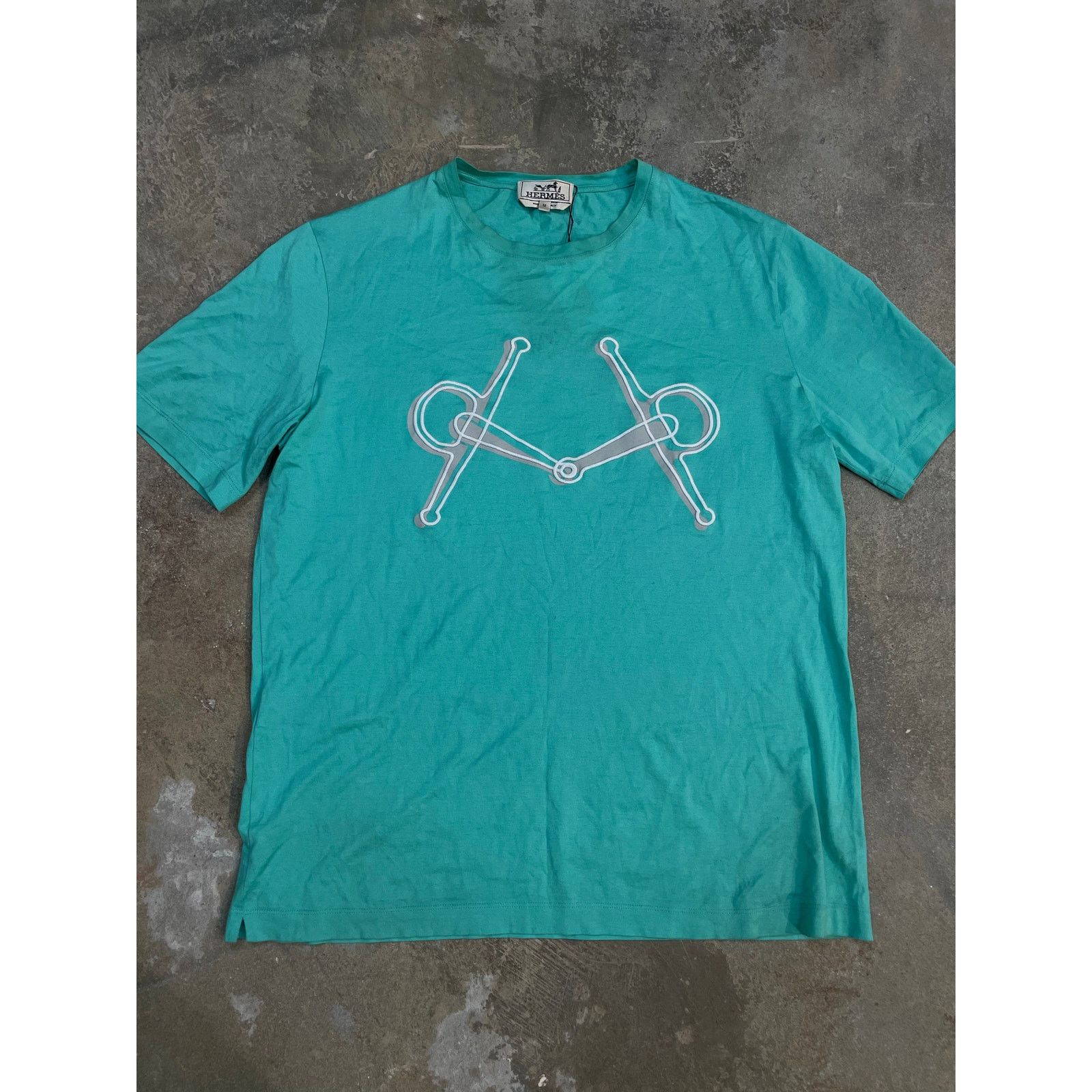 Hermes Hermes Tee Teal UFO Used Medium Size US M / EU 48-50 / 2 - 1 Thumbnail
