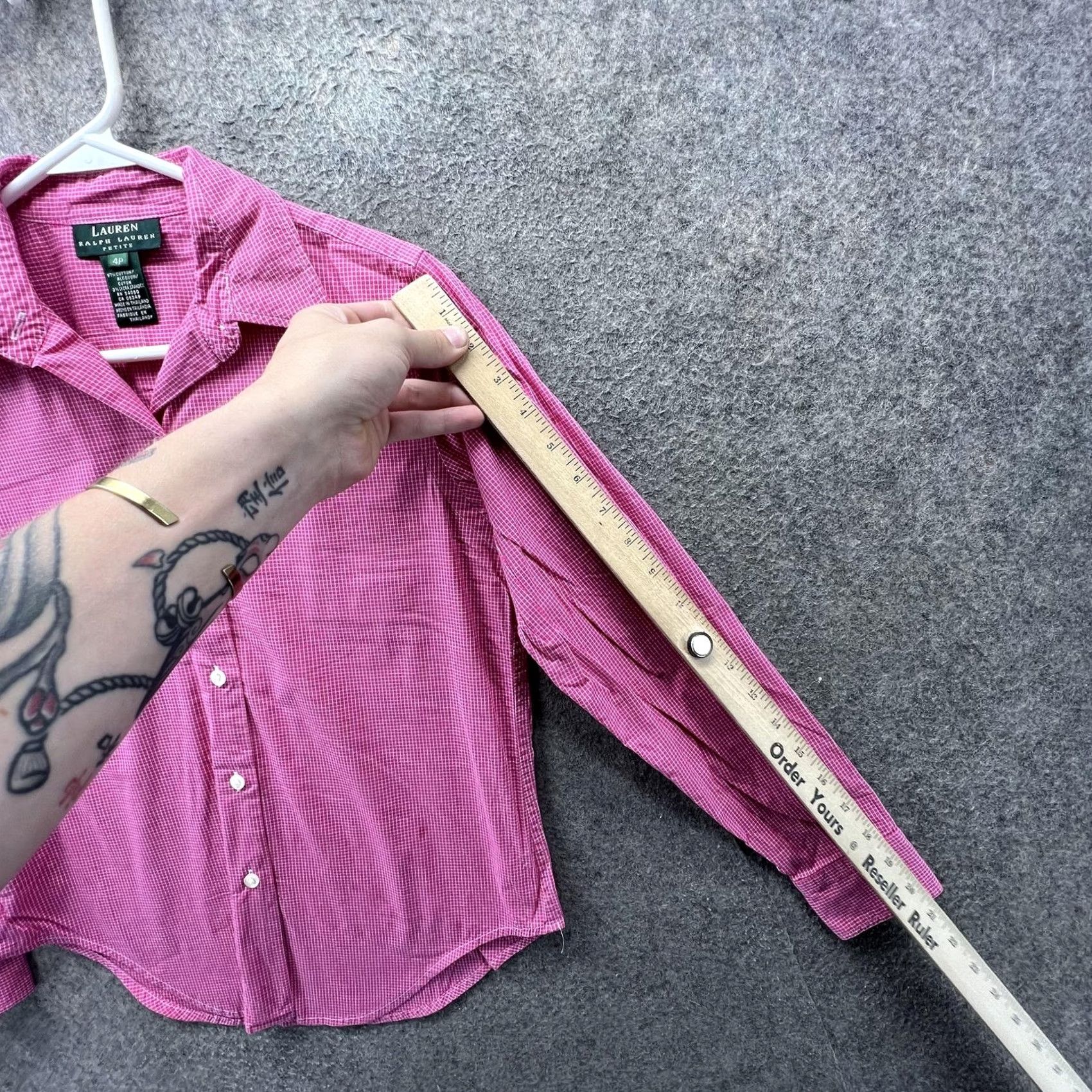 Ralph Lauren Lauren Ralph Lauren Shirt Womens Petite 4 Pink Button Front Long Sleeve Top Size S / US 4 / IT 40 - 2 Thumbnail