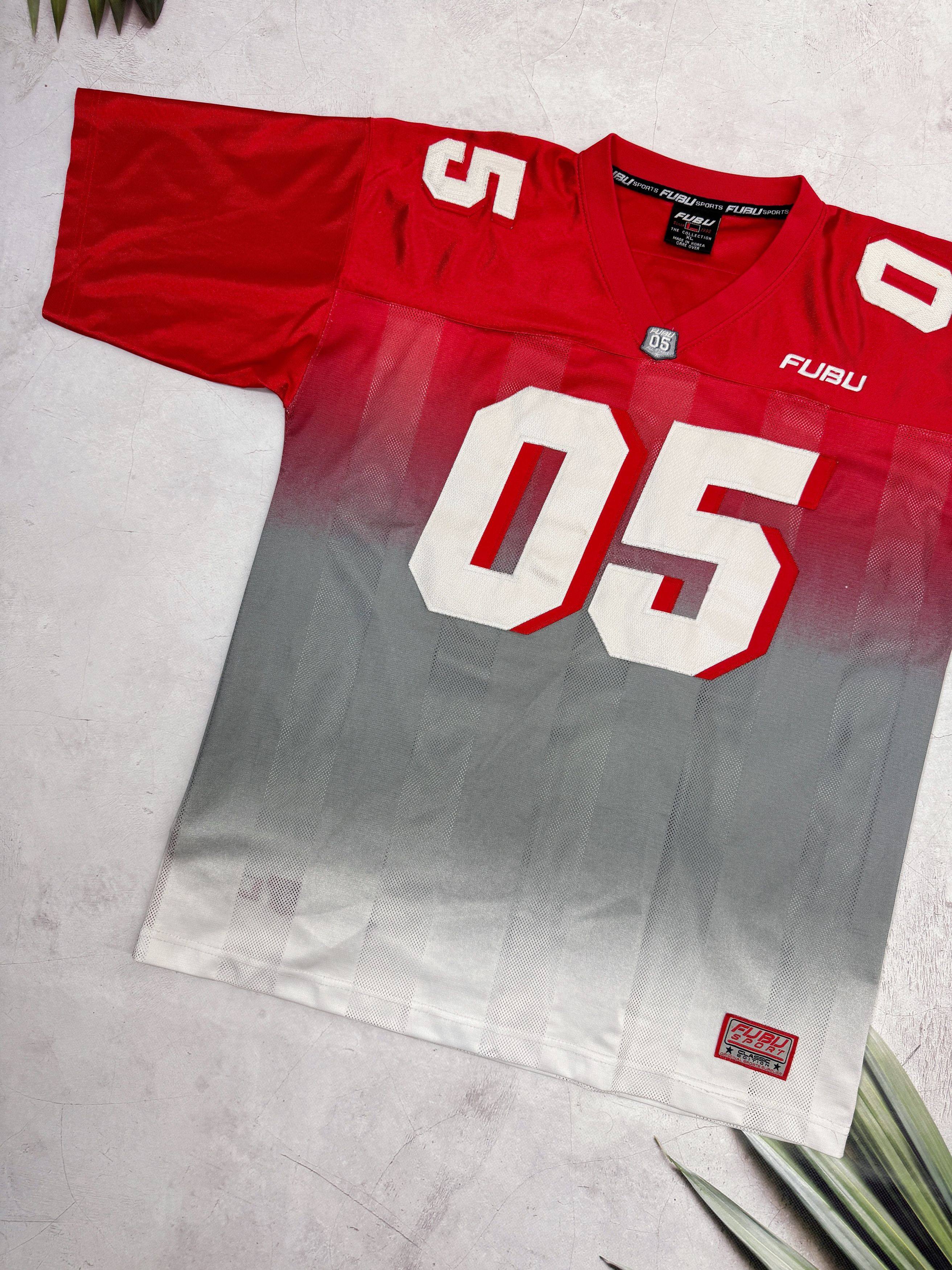 Fubu Vintage FUBU Jersey T-Shirt #05 Hip Hop Rap Striped Size US XL / EU 56 / 4 - 2 Thumbnail
