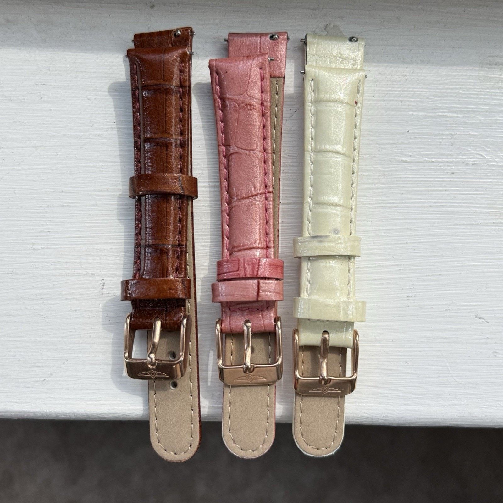Invicta Set Of 3 Invicta Leather Watch Bands Ladies 16mm 7” Length Size ONE SIZE - 1 Thumbnail