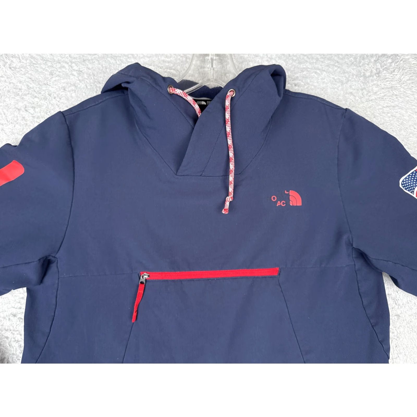 The North Face The North Face Jacket Womens Small Blue Red Hooded Pullover Anorak USA Flag Size S / US 4 / IT 40 - 4 Thumbnail