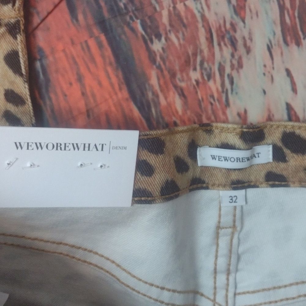 WeWoreWhat WEWOREWHAT stiletto slit leopard jeans size 32 Size 32" / US 10 / IT 46 - 4 Thumbnail