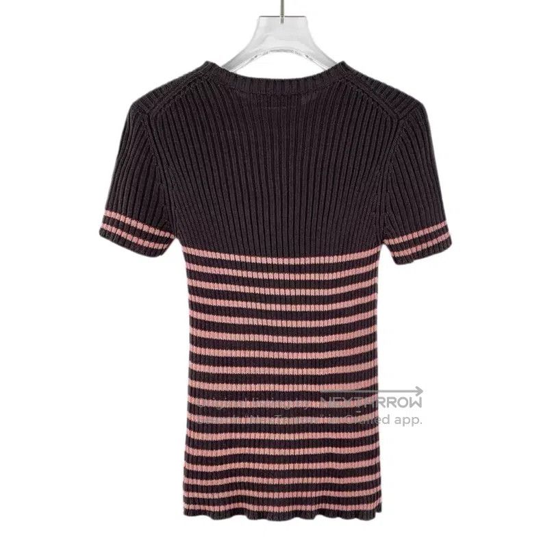 Dior Dior Color-matched striped letter inlaid cotton round-neck Size XS / US 0-2 / IT 36-38 - 2 Thumbnail