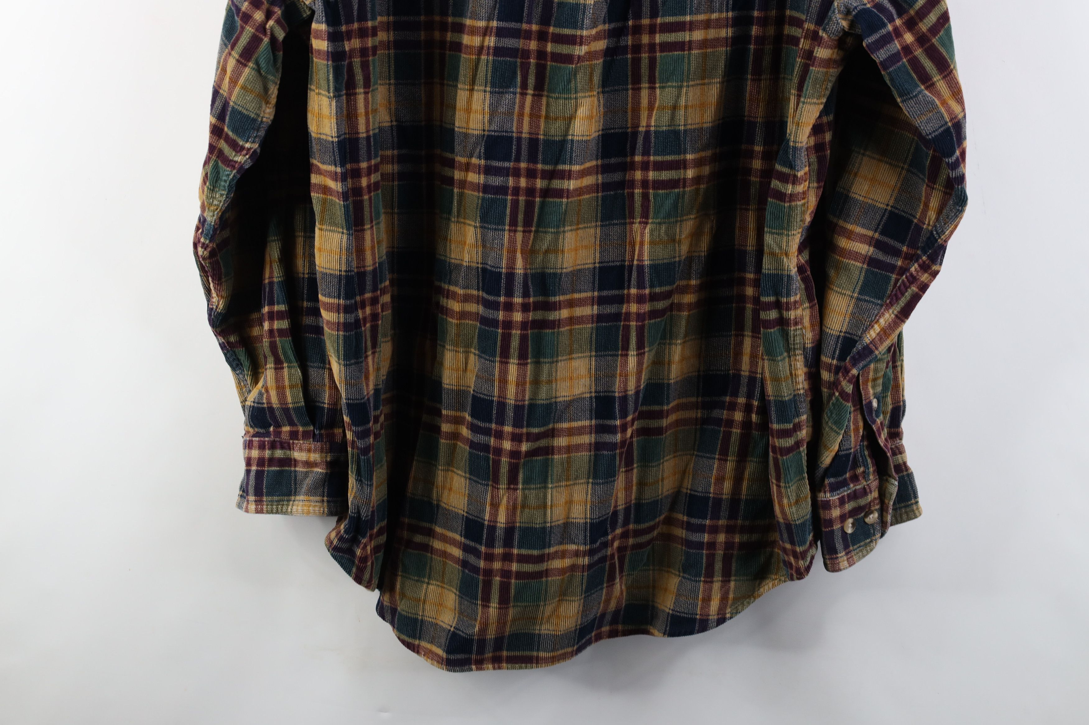 Vintage Vintage 90s Streetwear Rainbow Corduroy Button Down Shirt Size US L / EU 52-54 / 3 - 13 Thumbnail