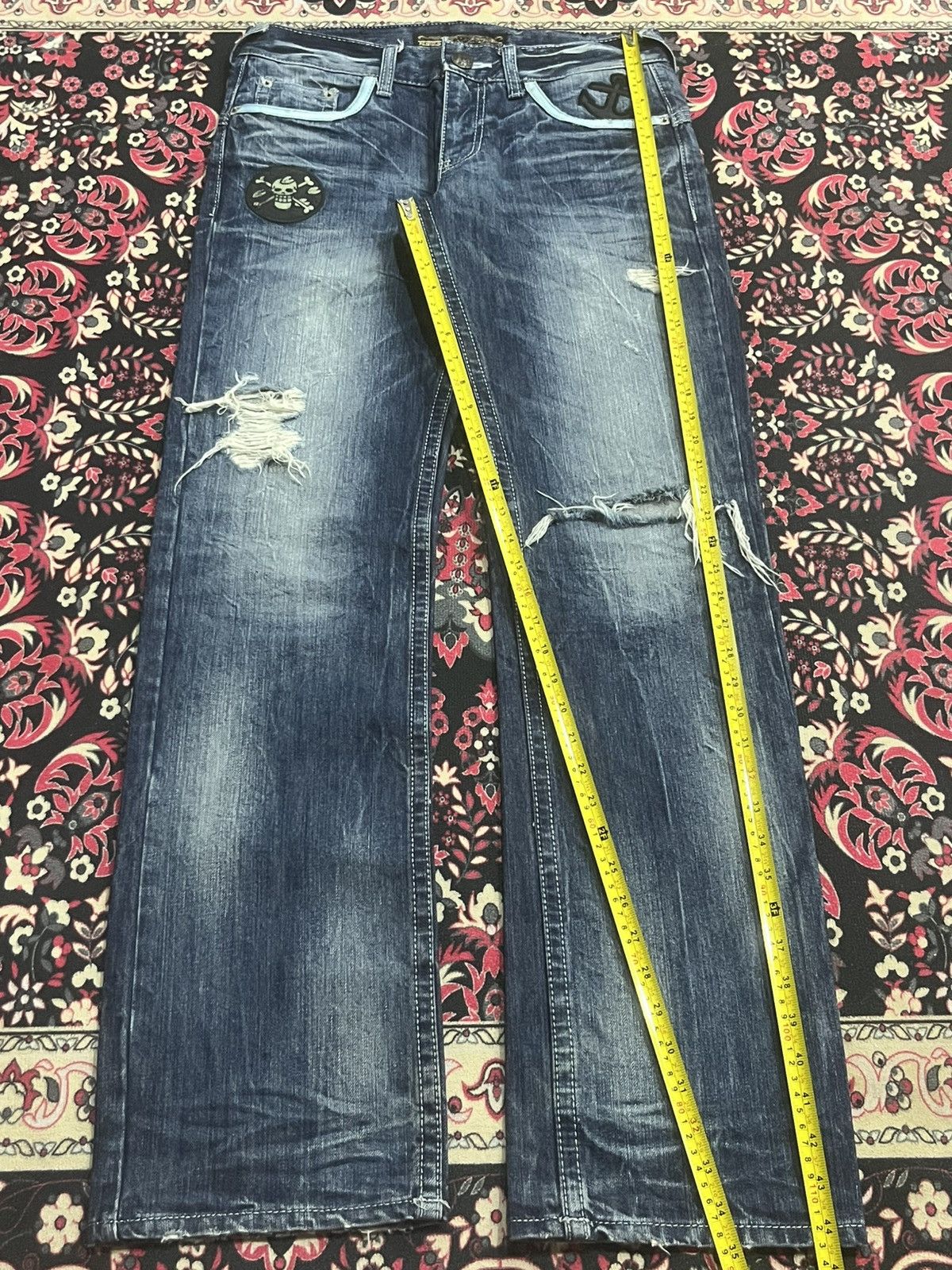 Bounty Hunter Studio RP “One Piece Luffy & Nakama” Blue Thunder Rip Jeans Size US 30 / EU 46 - 14 Thumbnail