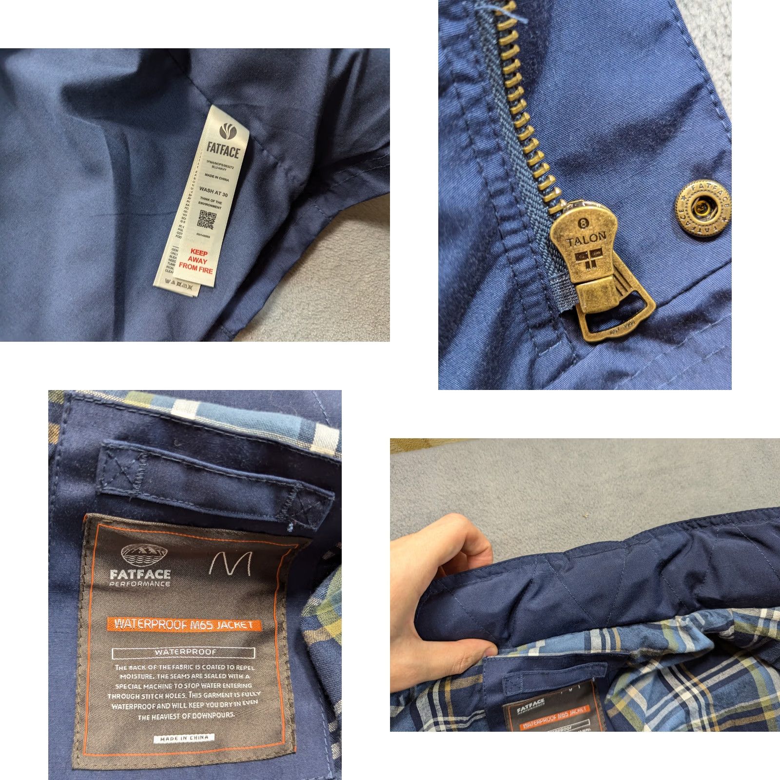 FatFace FAT FACE WATERPROOF M65 BLUE JACKET Mens M Size Size US M / EU 48-50 / 2 - 11 Thumbnail