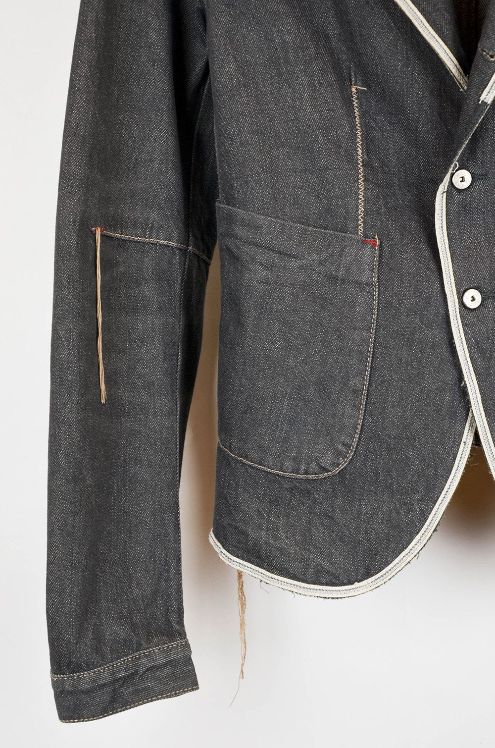 Marithe + Francois Girbaud × Vintage Marthe Francois Girbaud Raw Denim Blazer Jacket - IT44 Size M / US 6-8 / IT 42-44 - 5 Thumbnail